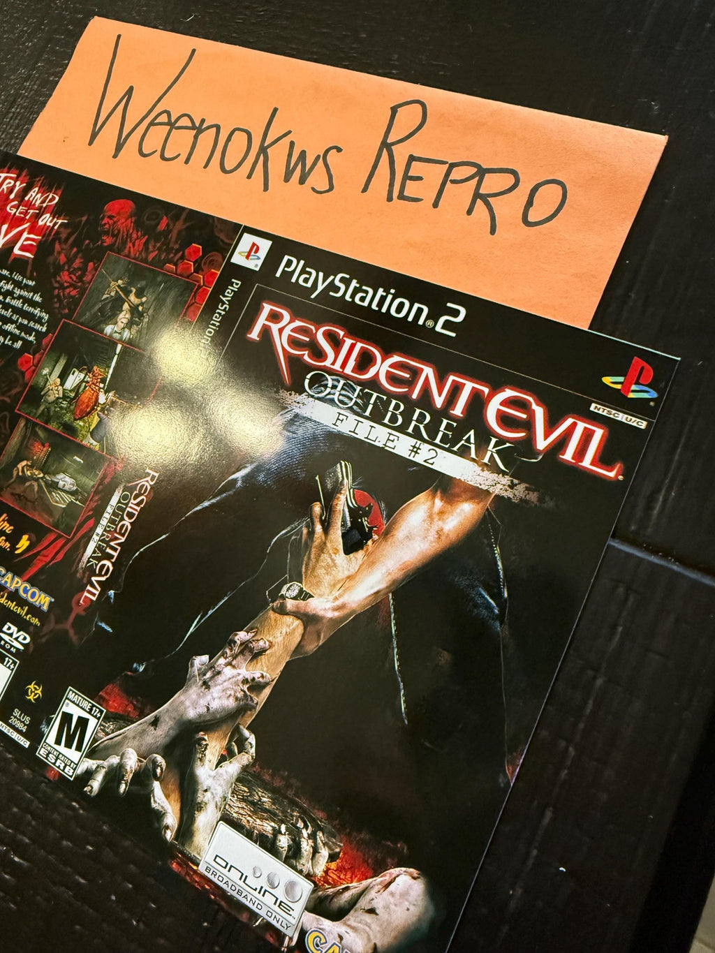Resident Evil Outbreak File #2 REPLACEMENT ART Only No Disc No Case Ps2