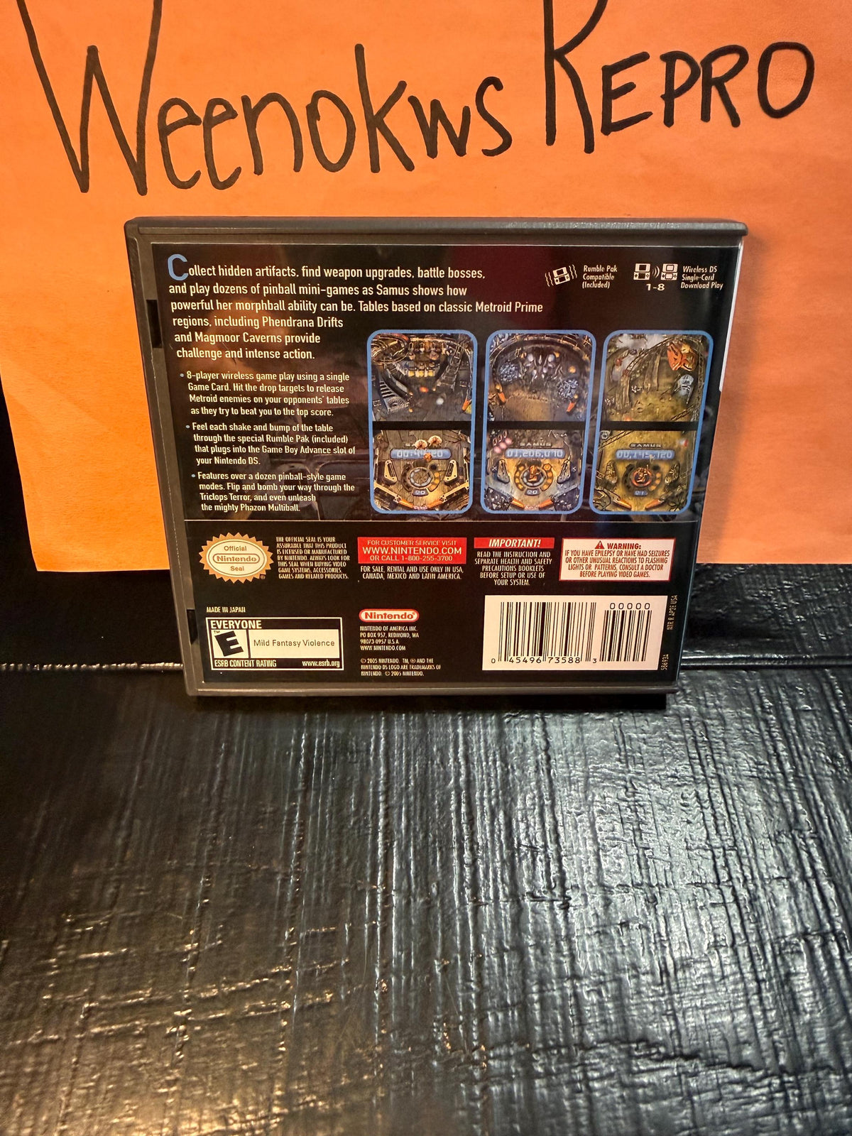 Metroid Prime Pinball REPLACEMENT CASE No Game! Nintendo DS