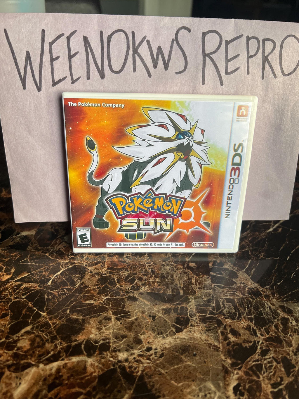 Pokemon Sun Pokémon REPLACEMENT CASE No Game! Nintendo 3ds