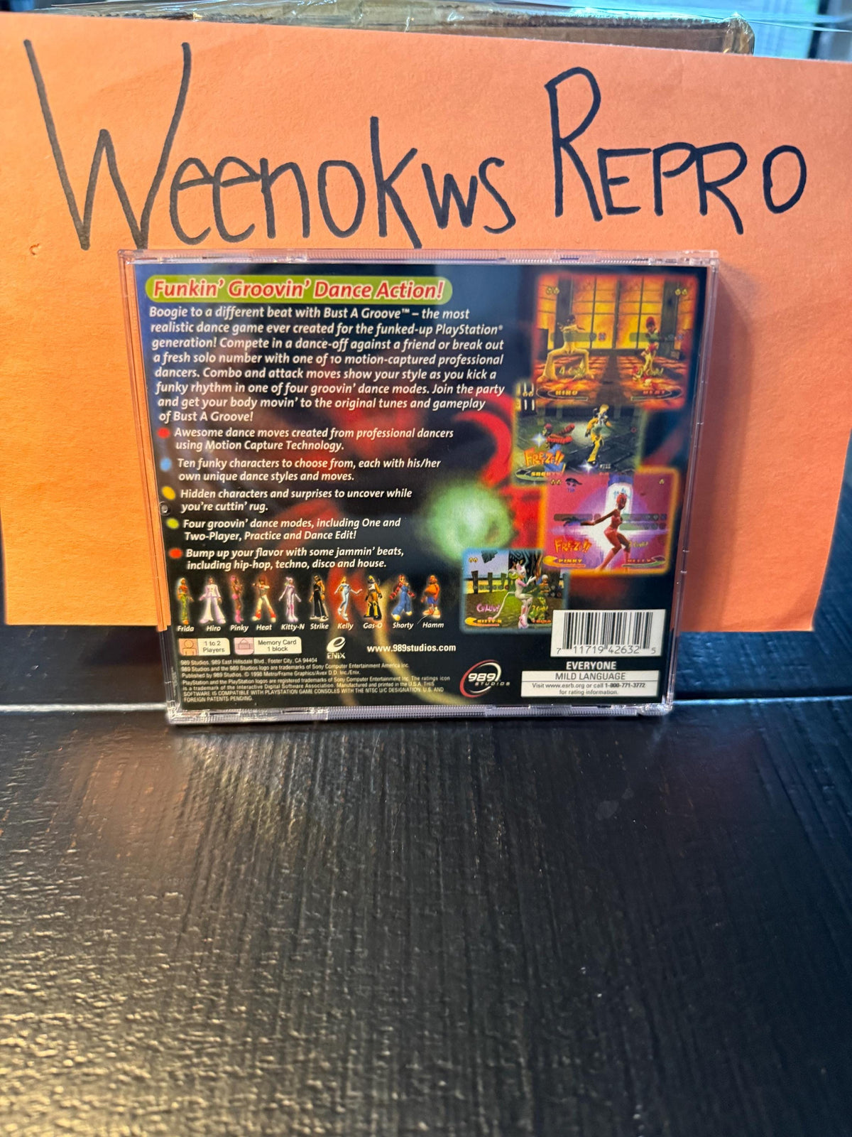 Bust A Groove REPLACEMENT CASE No Disc Ps1