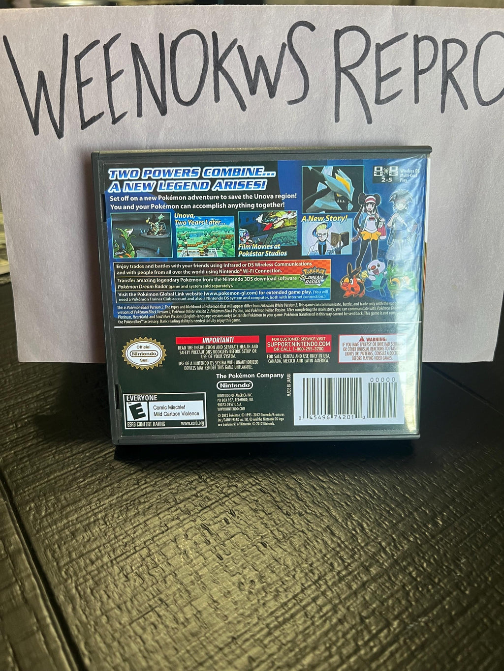 Pokémon Pokemon Black Version 2 REPLACEMENT CASE No Game! Nintendo DS