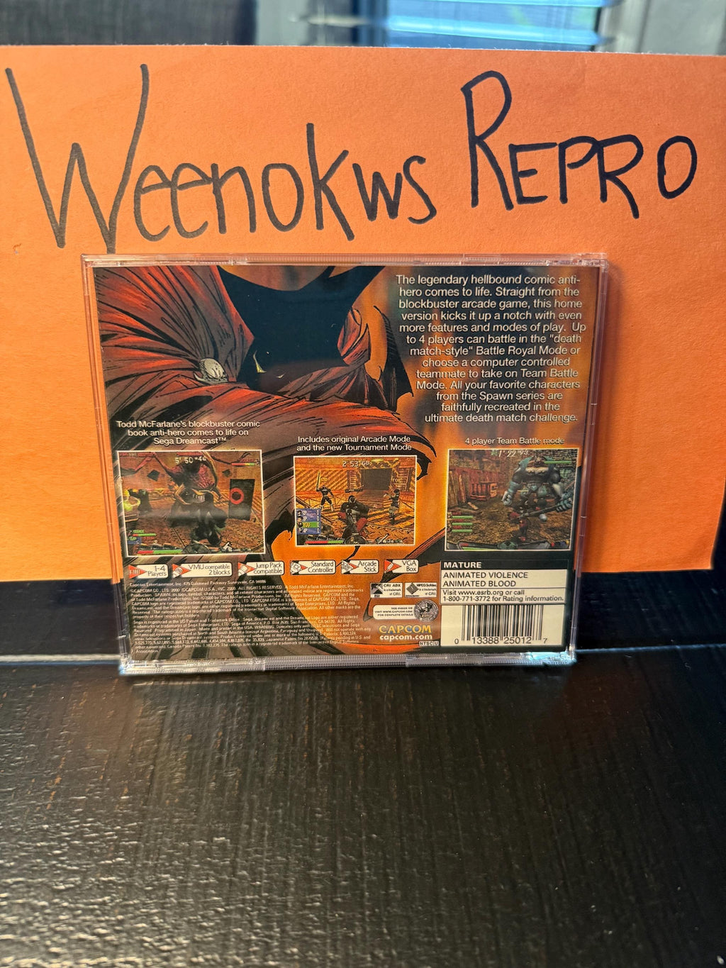 Spawn Dreamcast REPRODUCTION CASE Only No Disc