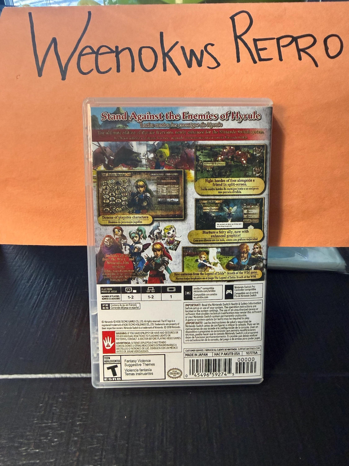 Hyrule Warriors Definitive Edition REPLACEMENT CASE No Game! Nintendo Switch
