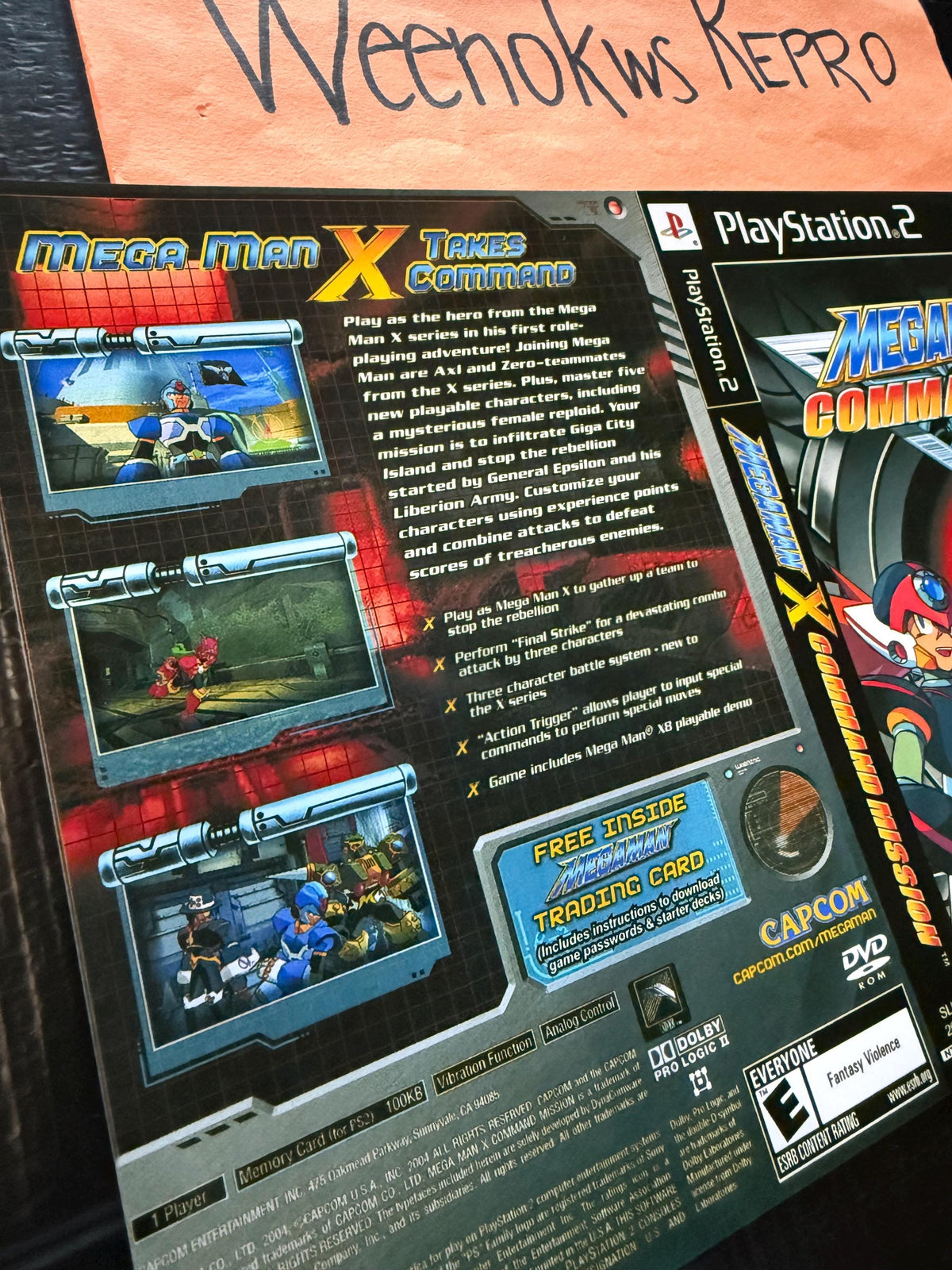 Mega Man X Command Mission REPLACEMENT Art Only No Disc No Case ps2