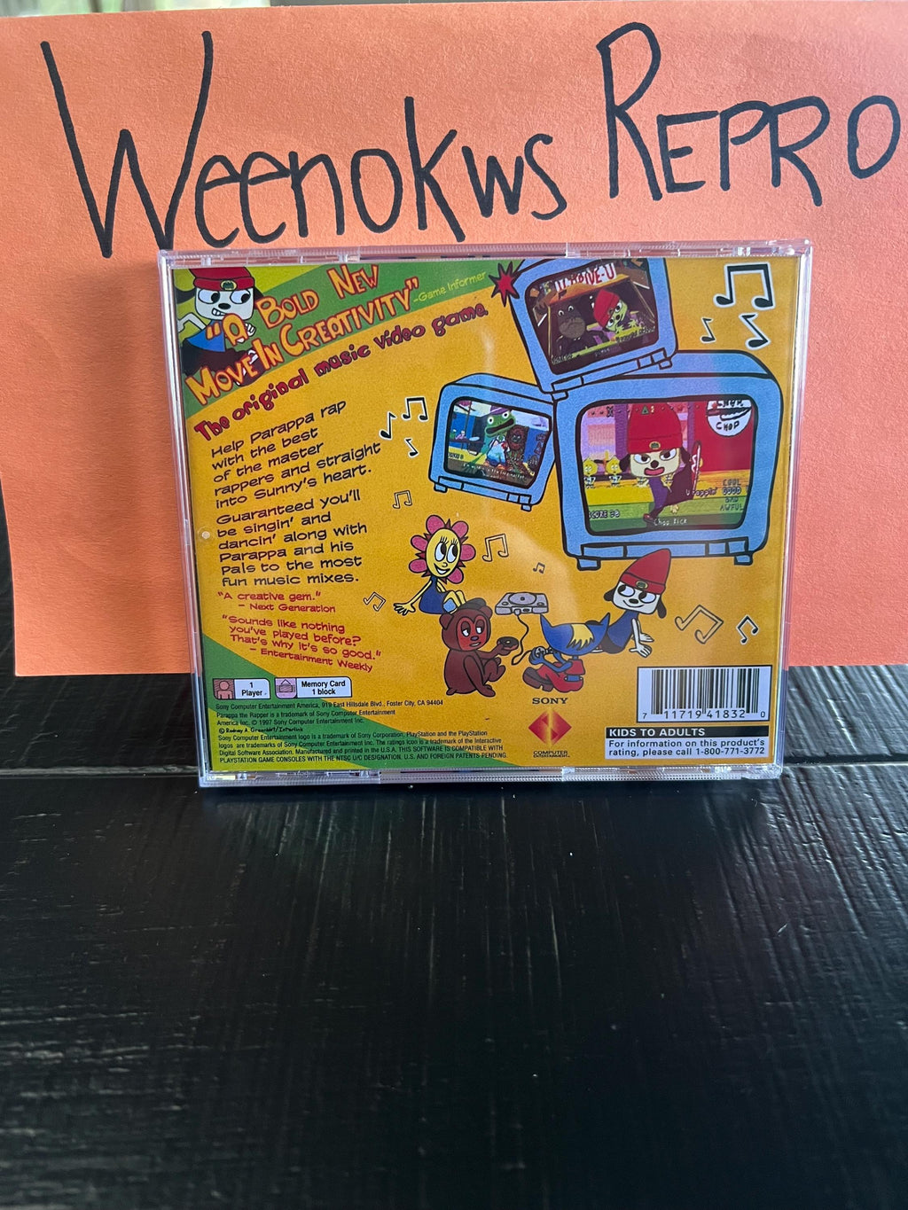 Parappa the Rapper REPLACMENT Case No Game ps1