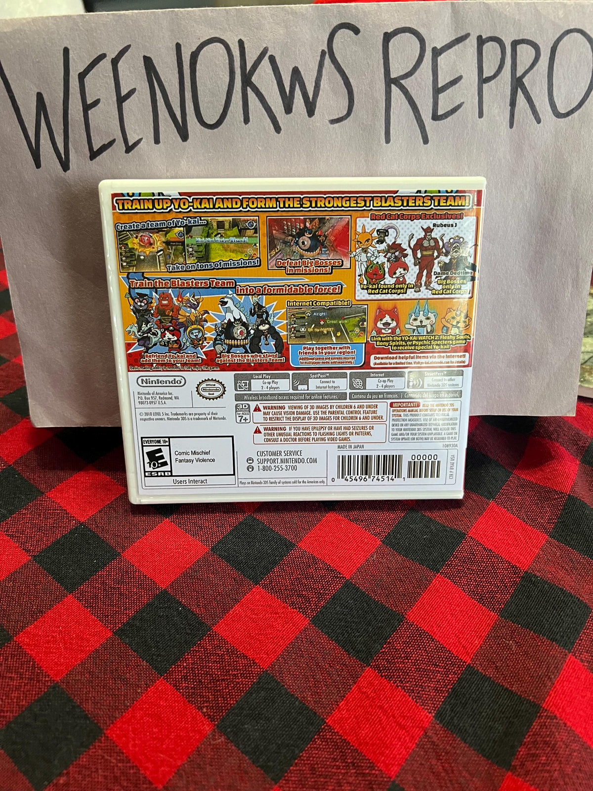 Yo Kai Watch Blasters Red Cat Corps REPLACEMENT CASE No Game! Nintendo 3ds