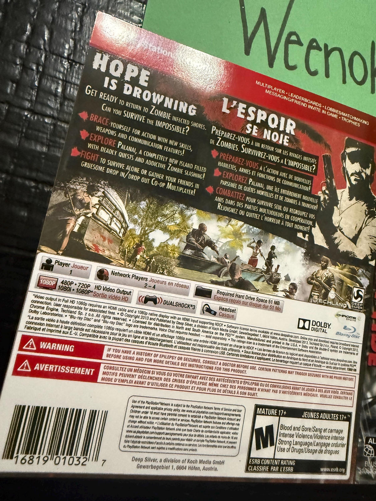 Dead Island Riptide GREATEST HITS REPLACEMENT Artwork Only No Case! Ps3