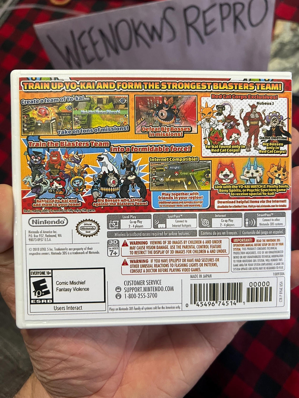 Yo Kai Watch Blasters Red Cat Corps REPLACEMENT CASE No Game! Nintendo 3ds