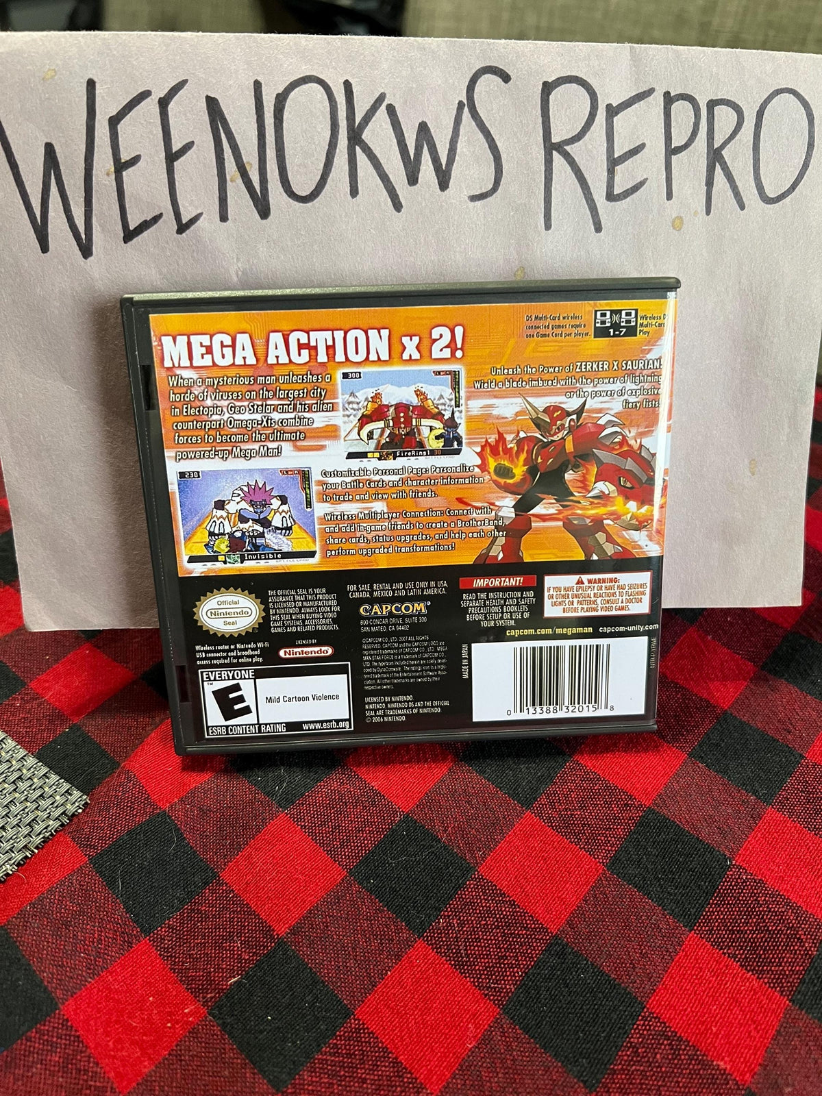 MegaMan Starforce 2 Zerker x Saurian REPLACEMENT CASE No Game! Nintendo DS