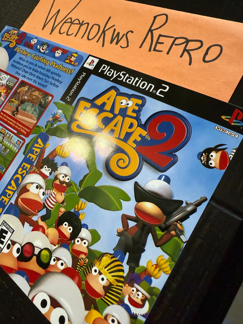 Ape Escape 2 REPLACEMENT Art Only! No Disc No Case Ps2
