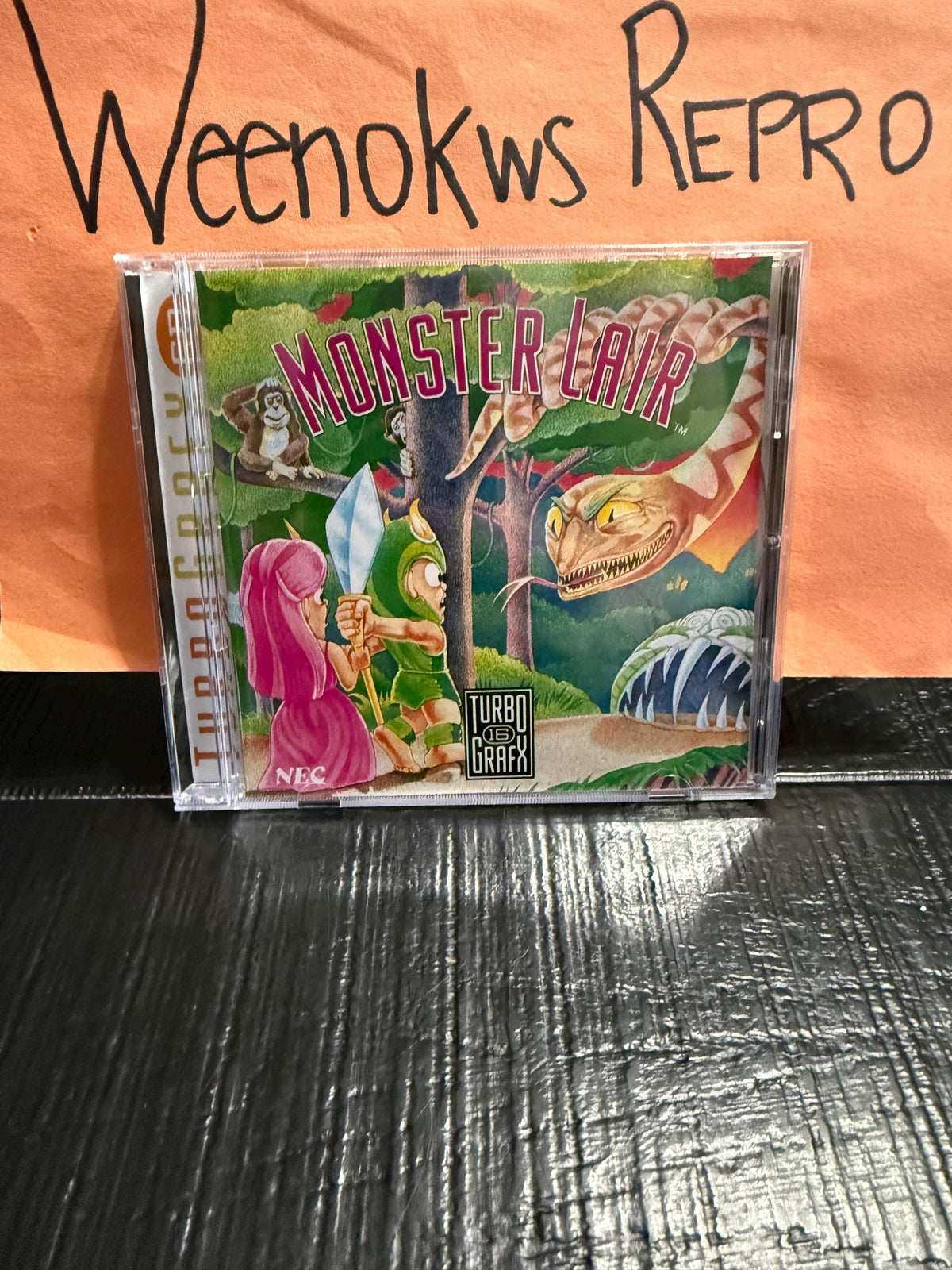 Monster Lair REPRODUCTION CASE No Disc Turbo Grafx Turbo Cd