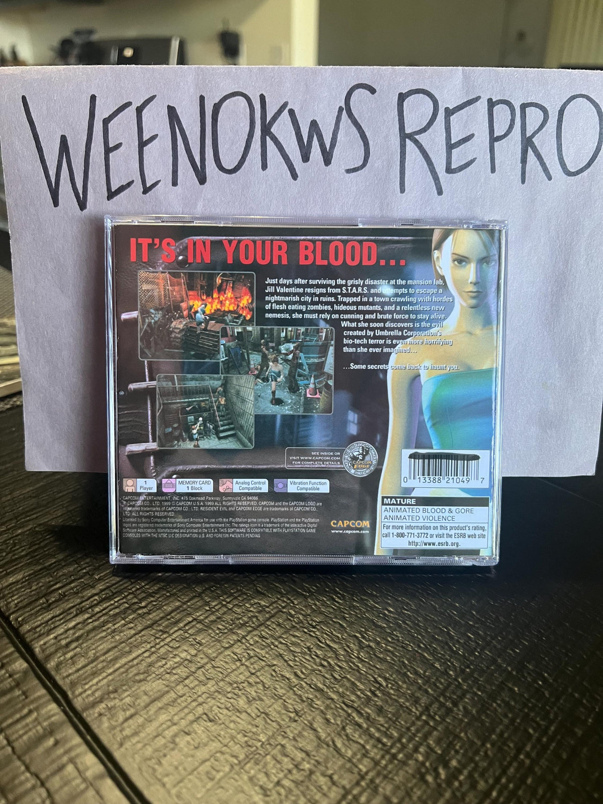 Resident evil 3 nemesis REPLACMENT CASE No Disc ps1