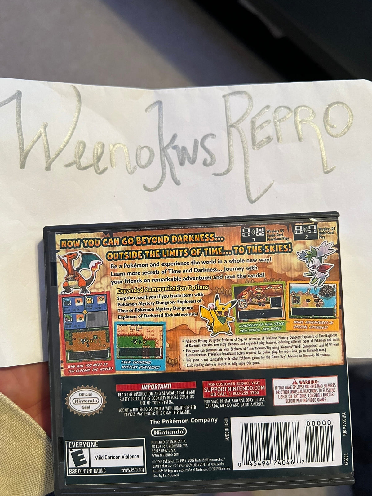 Pokémon Pokemon Explorers of Sky REPLACEMENT CASE No Game! Nintendo Ds