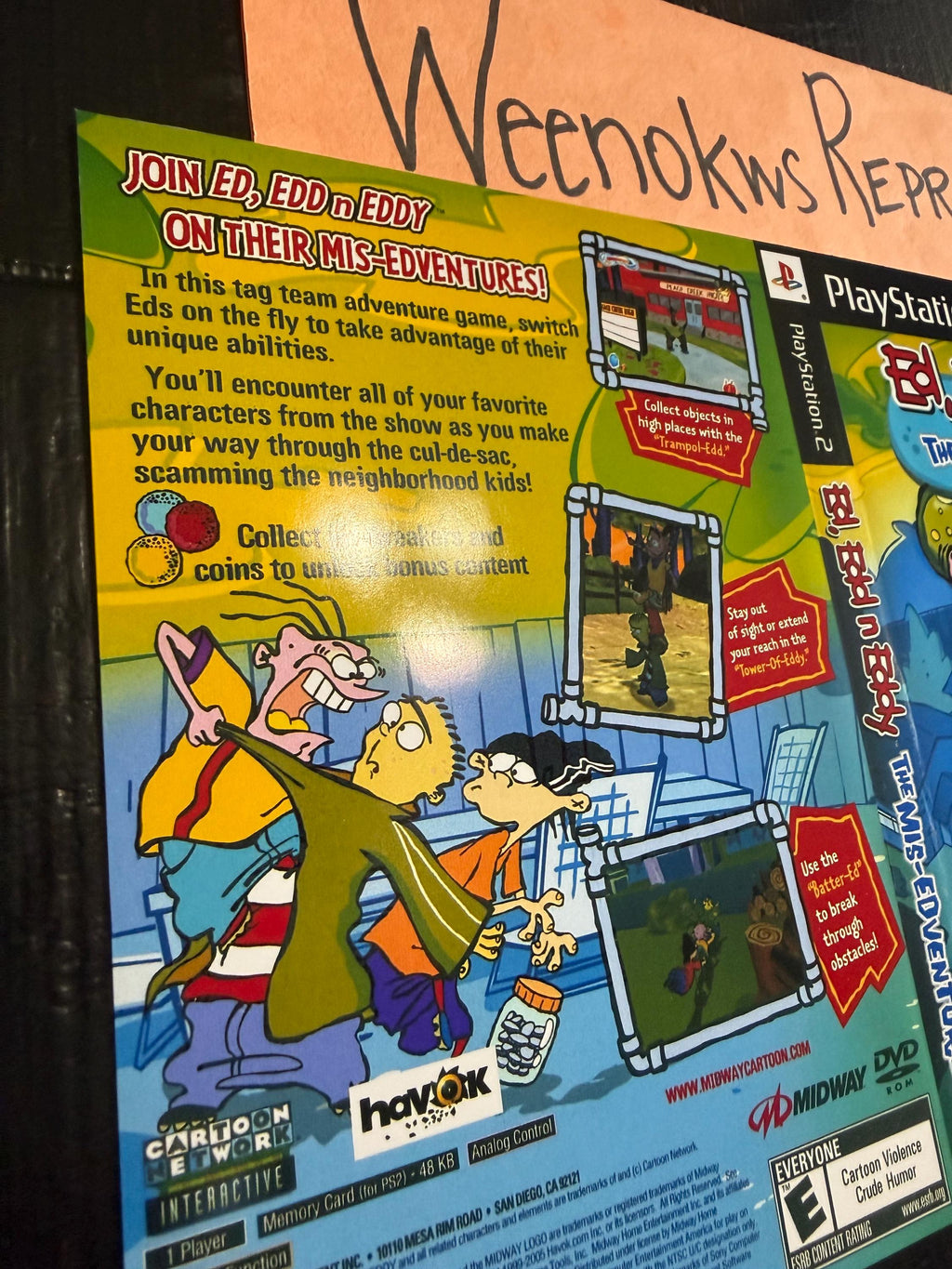Ed, Edd, and Eddy REPLACEMENT Artwork Only No Case! Ps2