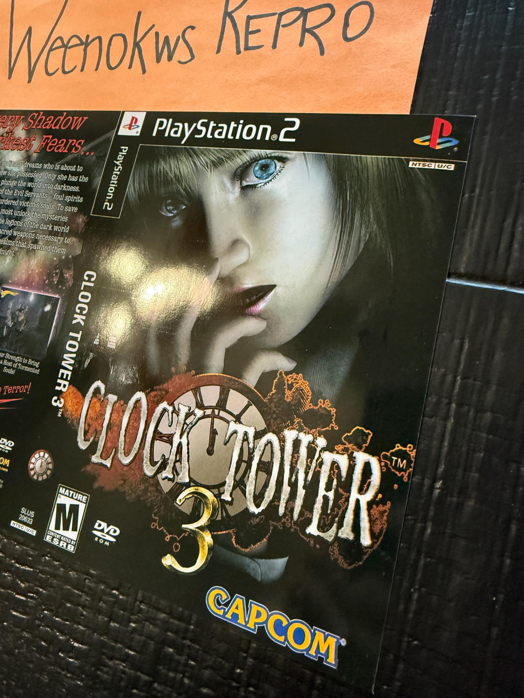 Clock tower 3 REPLACEMENT ART Only No Disc No Case Ps2