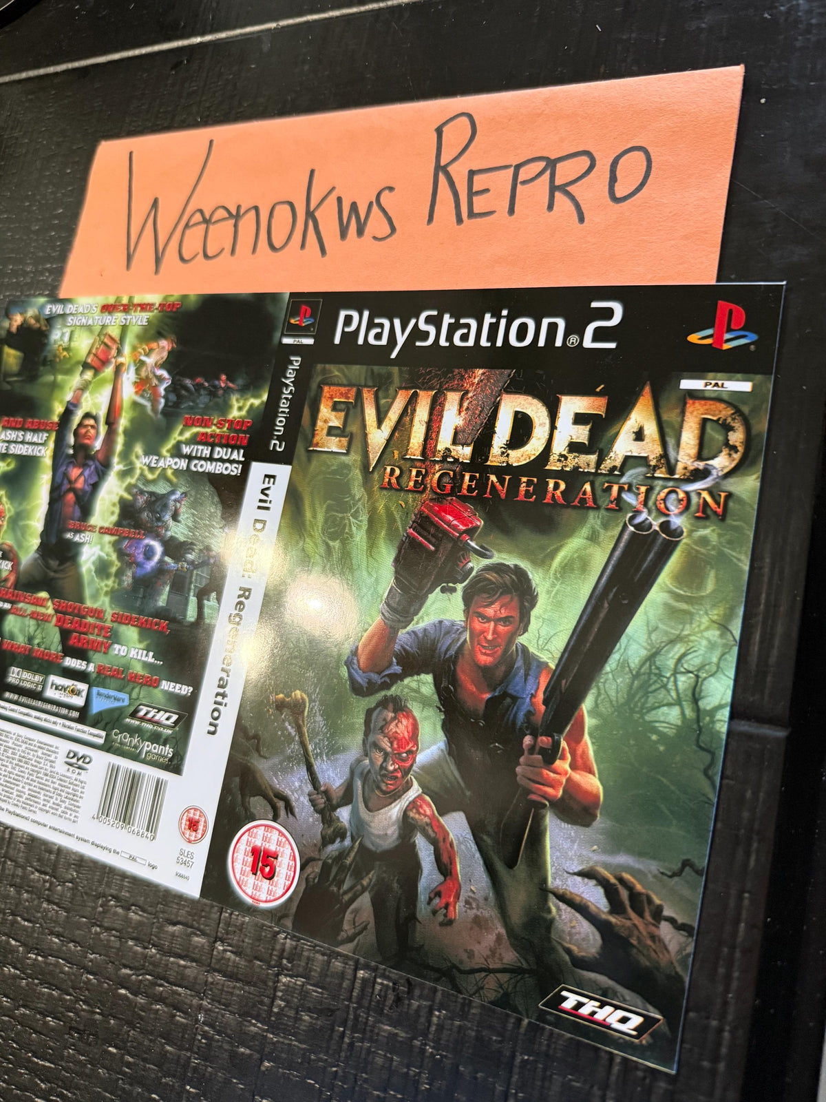 Evil Dead Regeneration REPLACEMENT Art Only! No Disc No Case Ps2