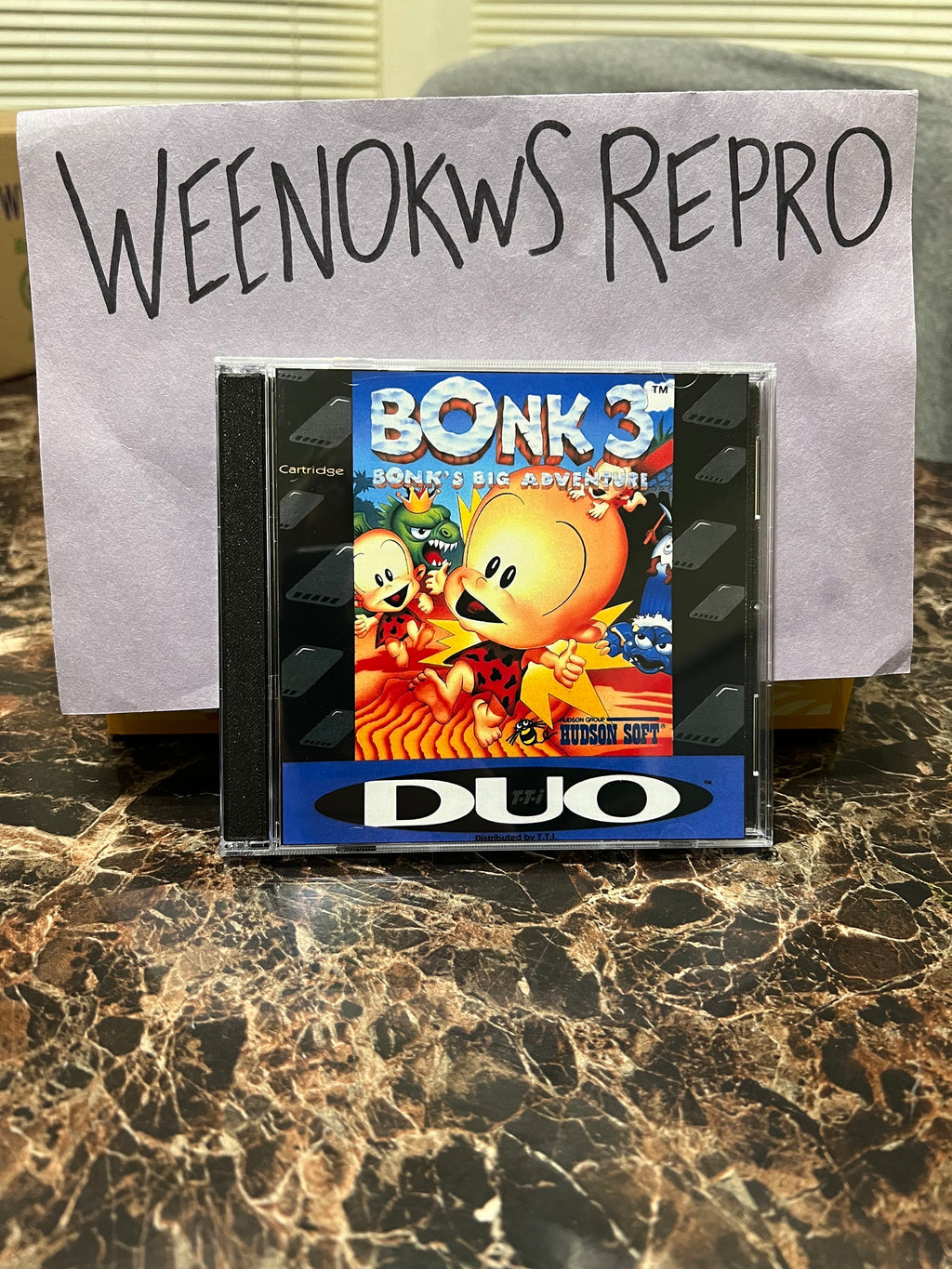 Bonk 3 Bonks Big Adventure REPRODUCTION Case No Game 3D Printed Turbo Grafx