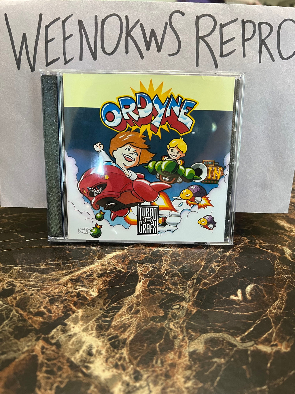 Ordyne REPRODUCTION Case No Game 3D Printed Turbo Grafx