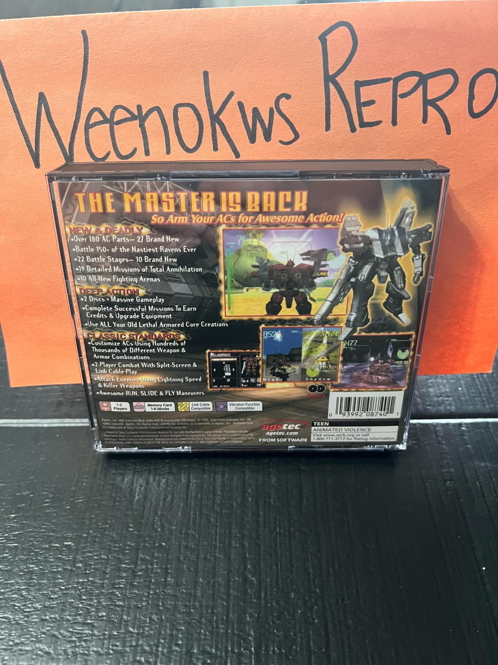 Armored Core Master of Arena REPLACMENT CASE No Disc! Ps1