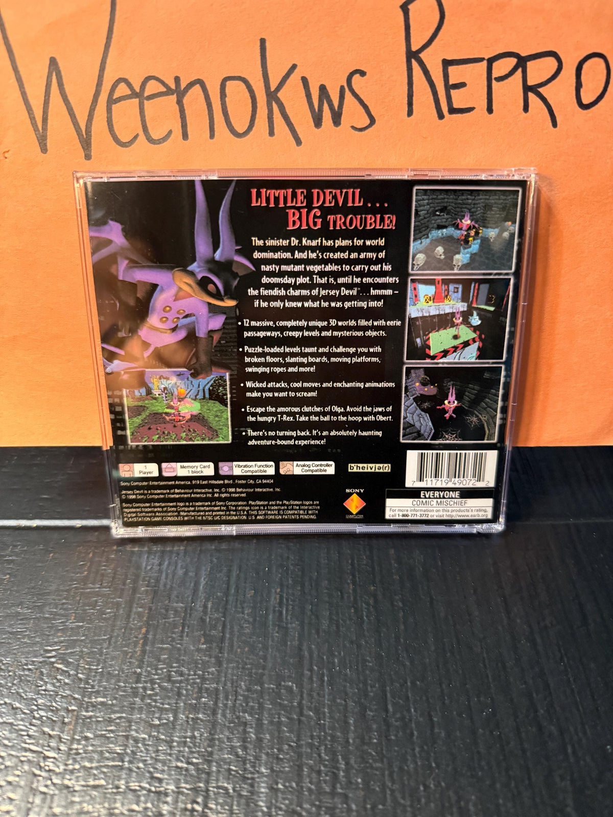 Jersey Devil REPLACEMENT CASE No Disc Ps1