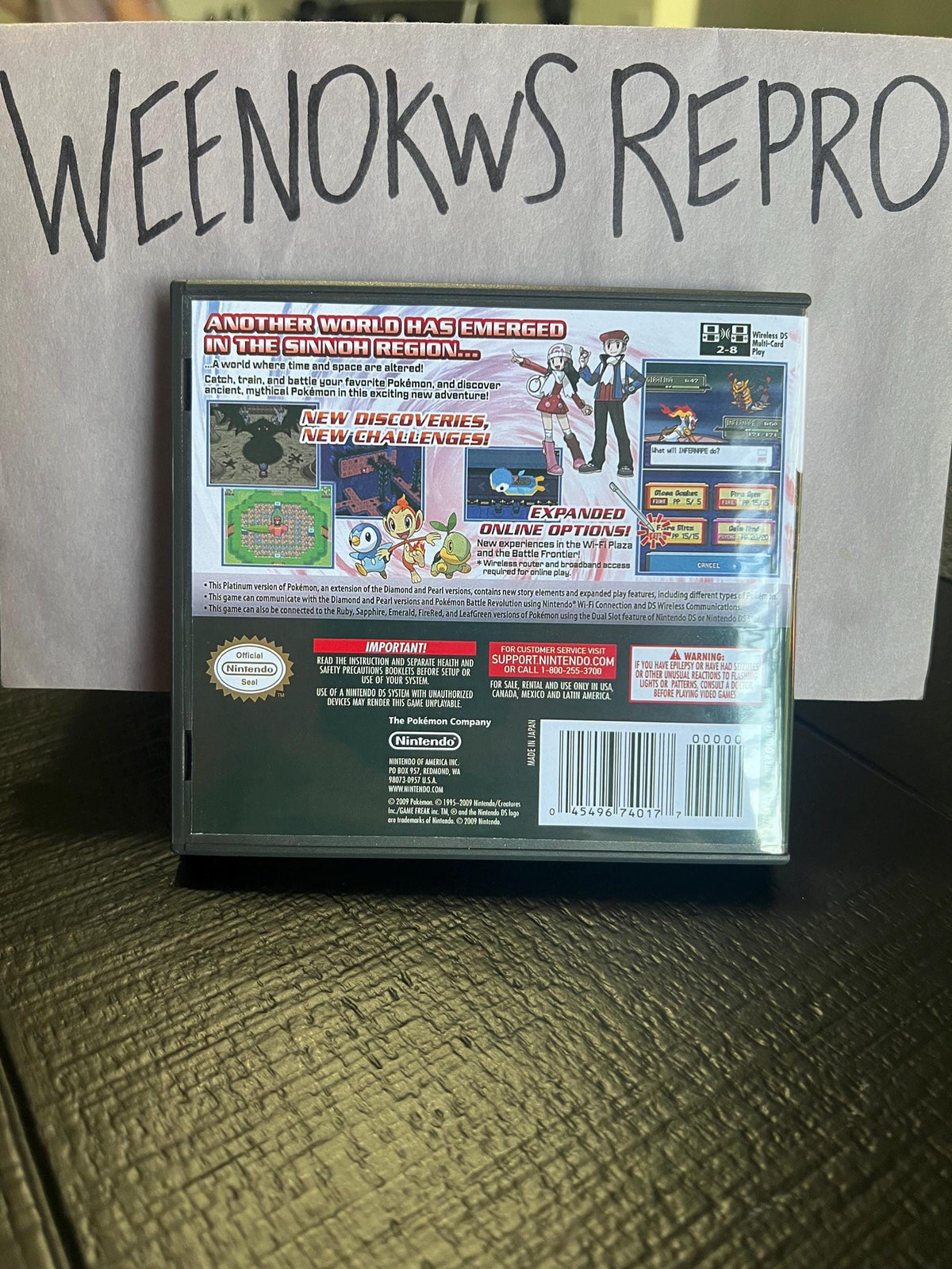Pokémon Pokemon Platinum Version REPLACEMENT CASE No Game! Nintendo DS