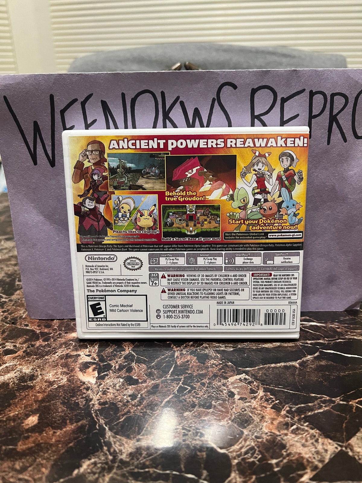 Pokemon Pokémon Omega Ruby REPLACEMENT CASE No Game! Nintendo 3ds