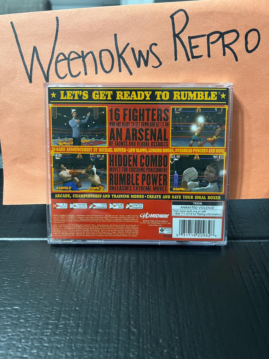 Ready 2 Rumble Boxing 1 REPRODUCTION CASE No Disc Dreamcast