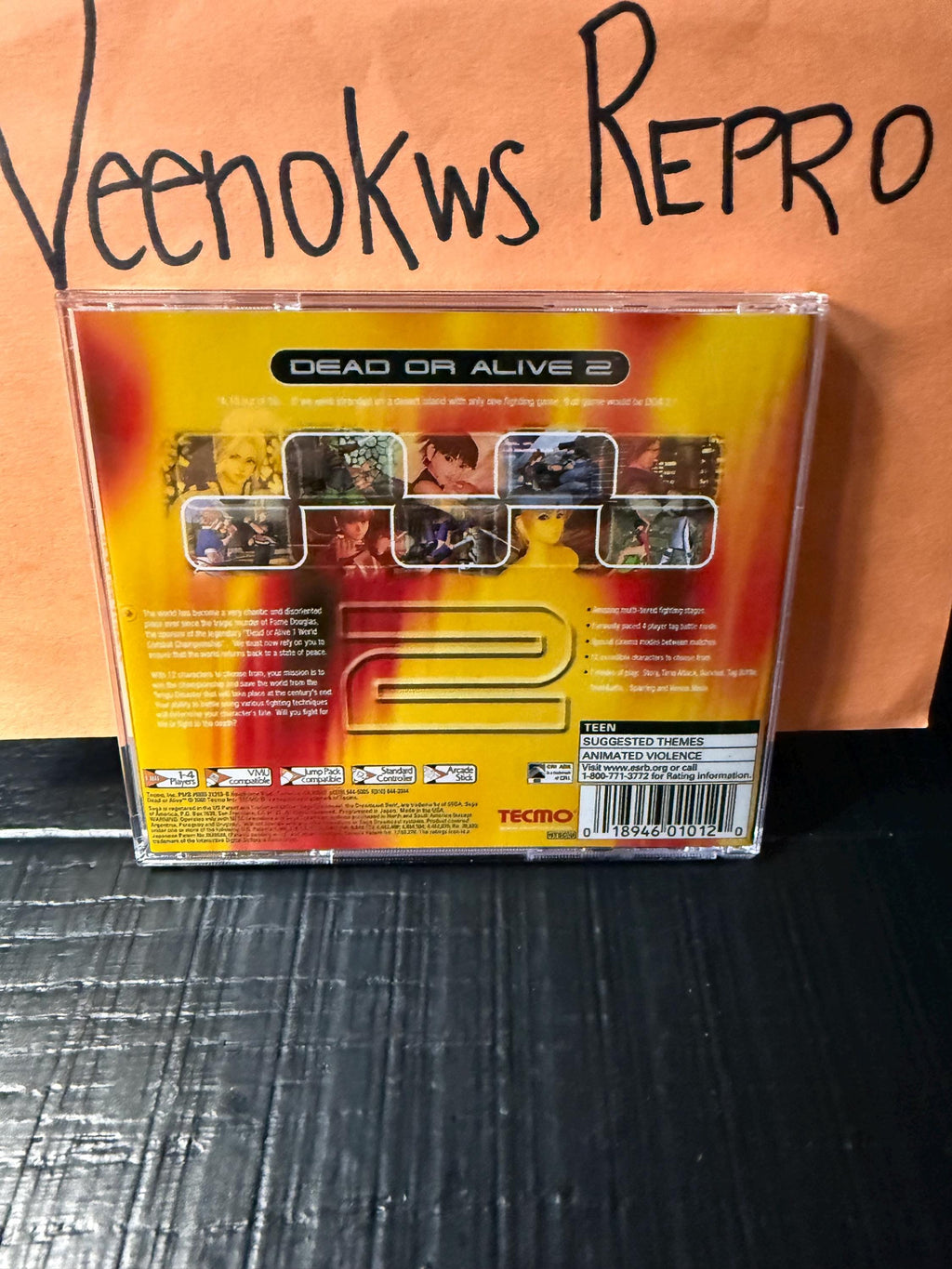 Dead or Alive 2 REPRODUCTION CASE No Disc Dreamcast