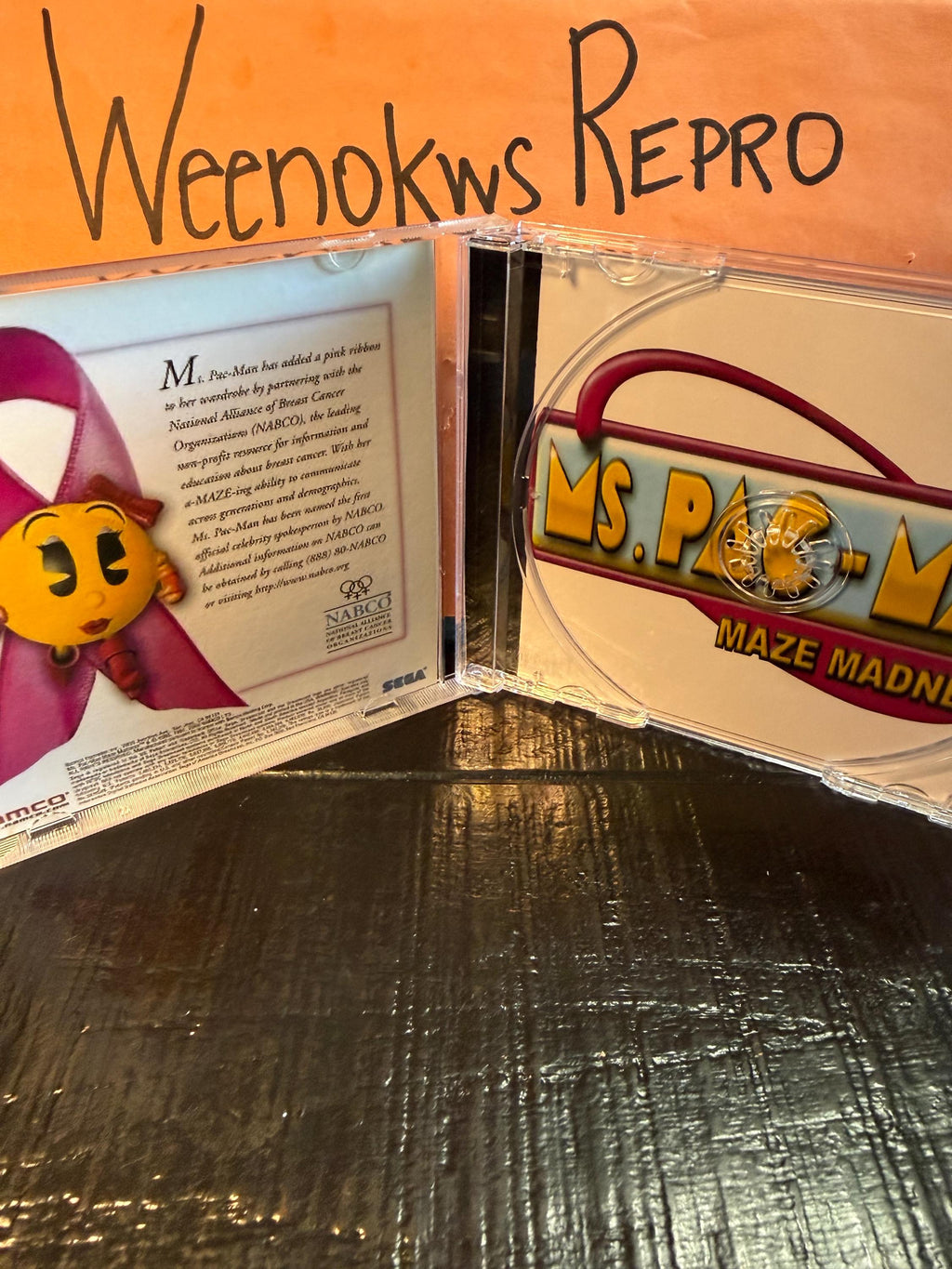 Ms. Pac-Man Maze Madness REPRODUCTION CASE No Disc Dreamcast