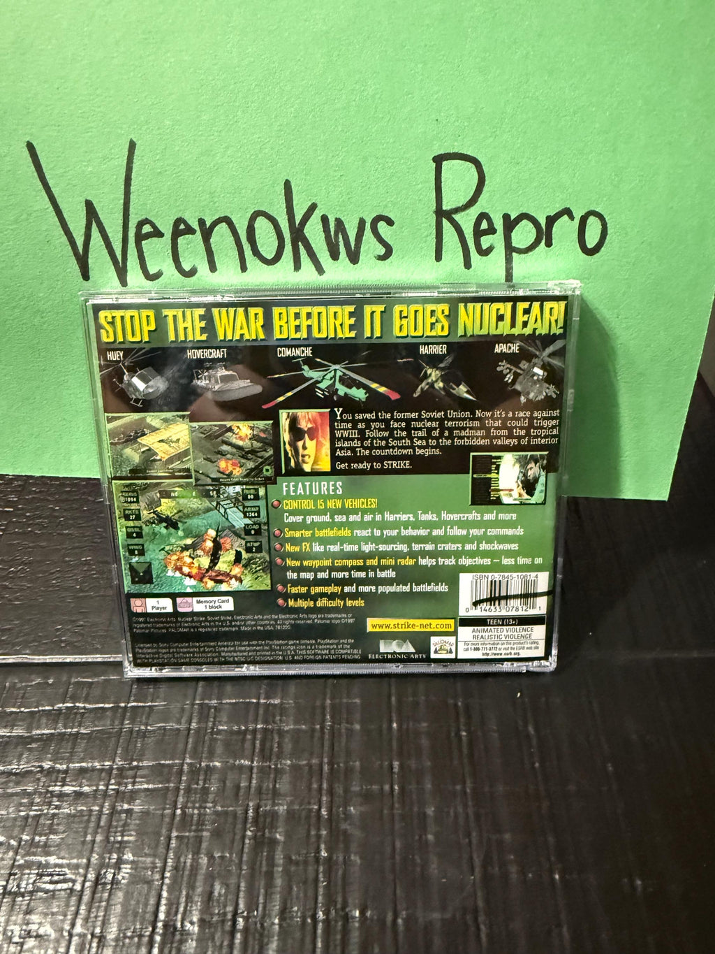 Nuclear Strike Greatest Hits REPLACMENT CASE No Disc ps1