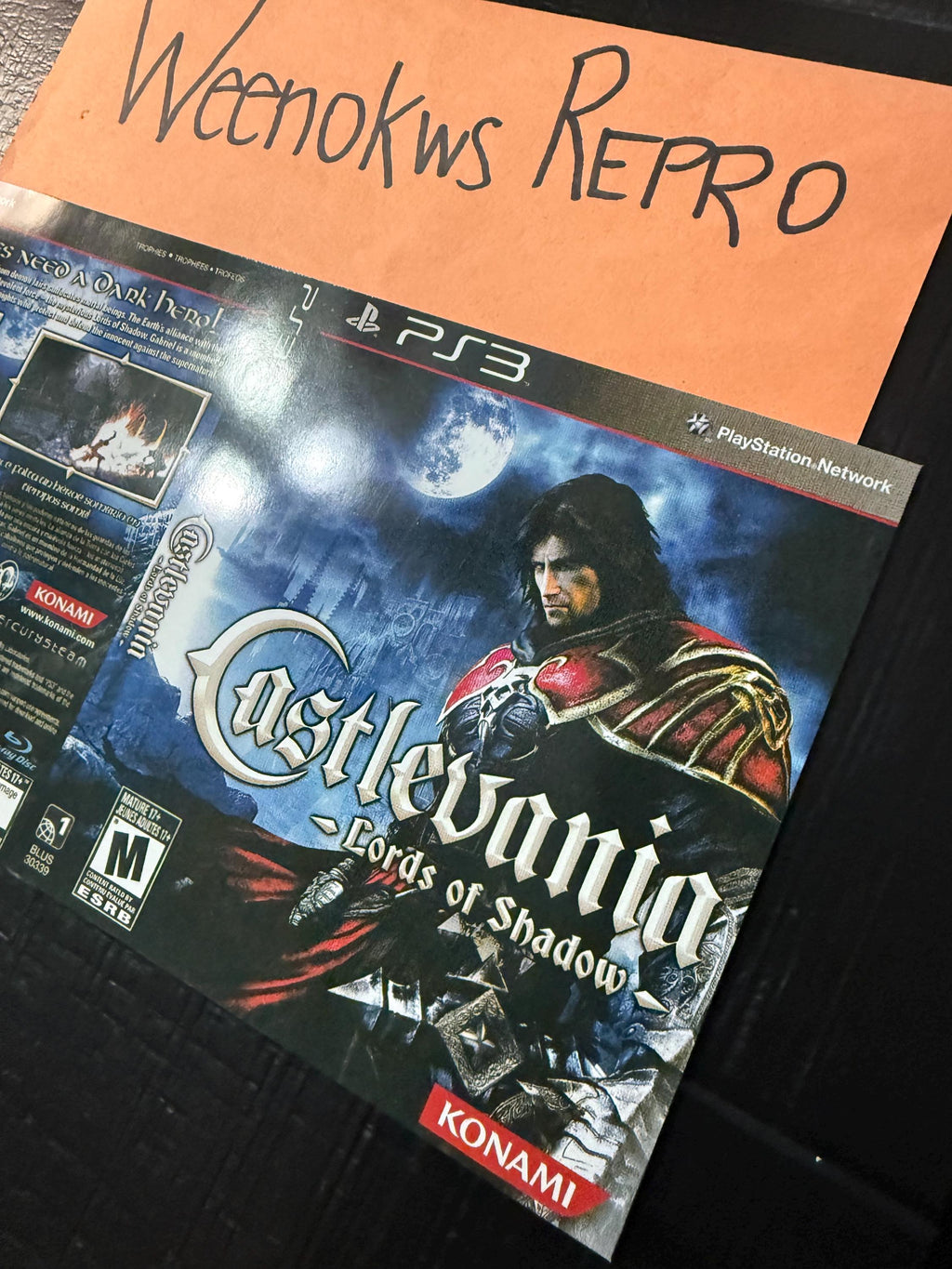 Castlevania Lords of Shadow REPLACEMENT Artwork Only No Case! Ps3
