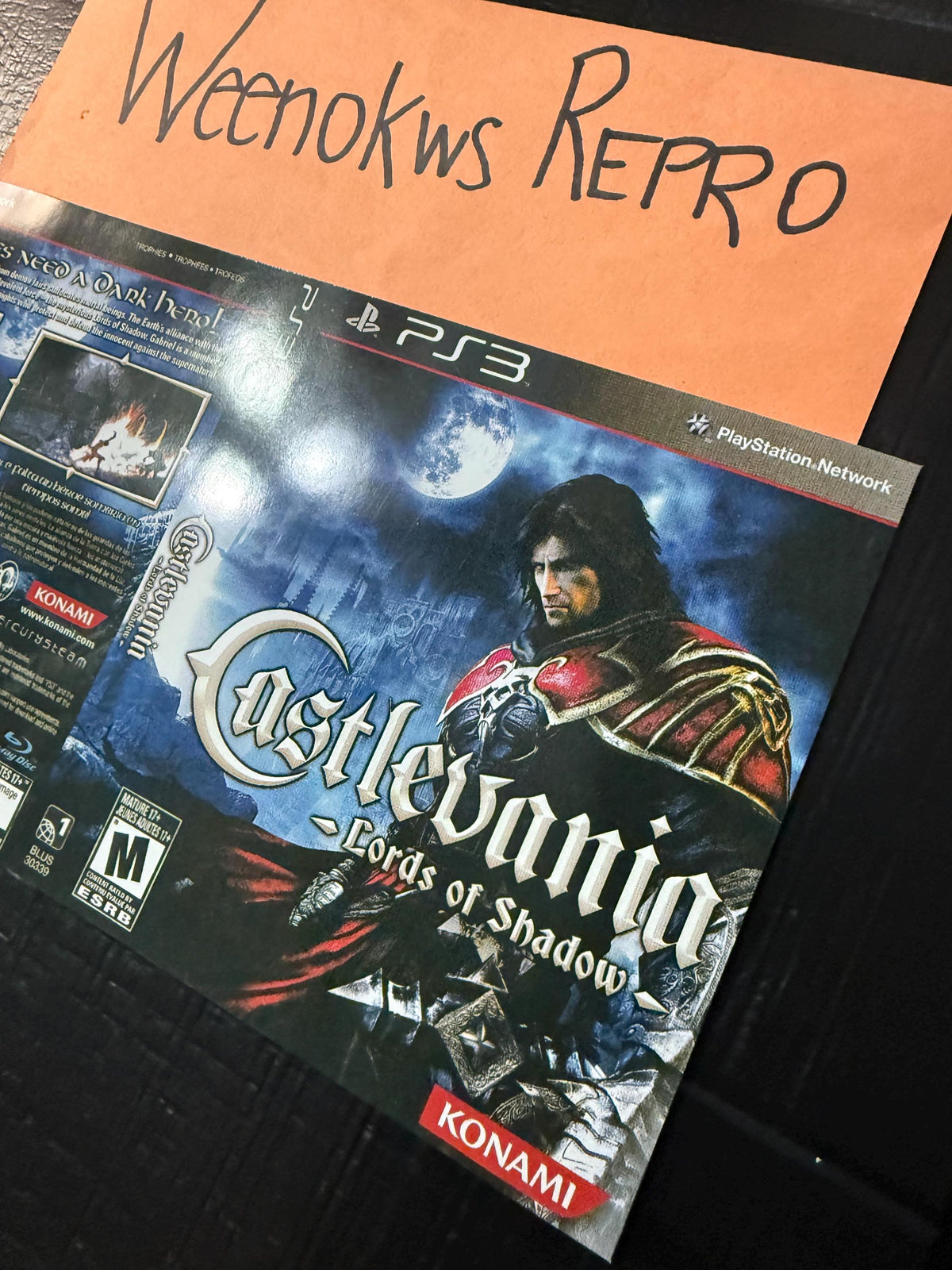 Castlevania Lords of Shadow REPLACEMENT Artwork Only No Case! Ps3