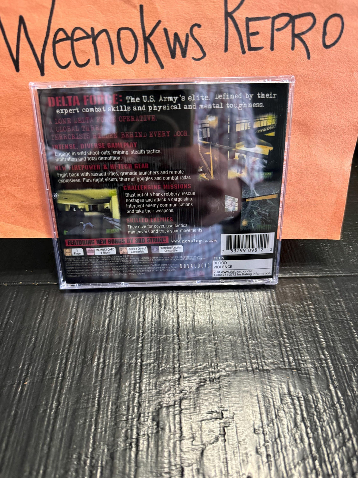 Delta Force Urban Warfare REPLACMENT CASE No Disc ps1
