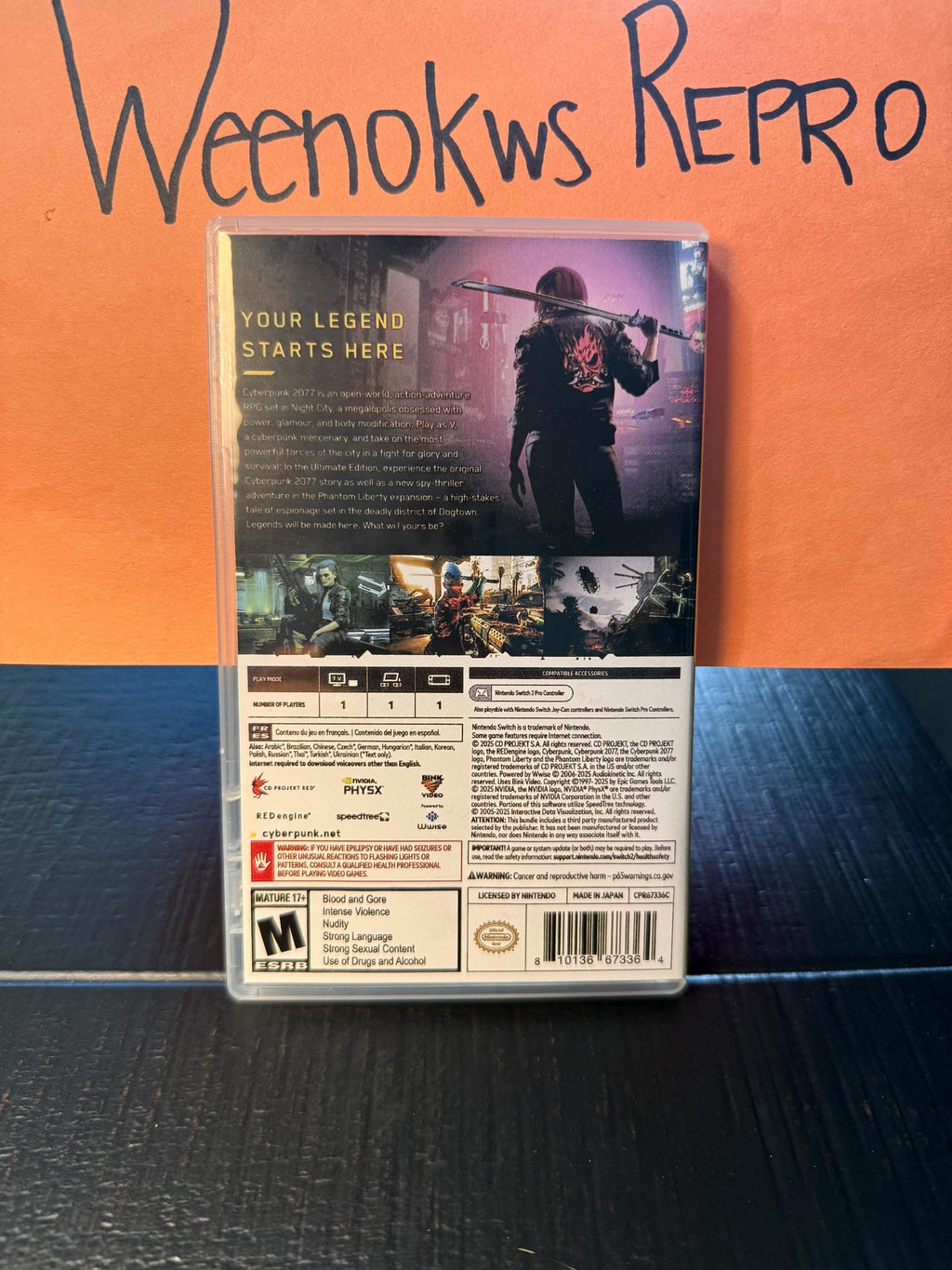 Cyberpunk 2077 Ultimate Edition REPLACEMENT CASE No Game! Nintendo Switch 2
