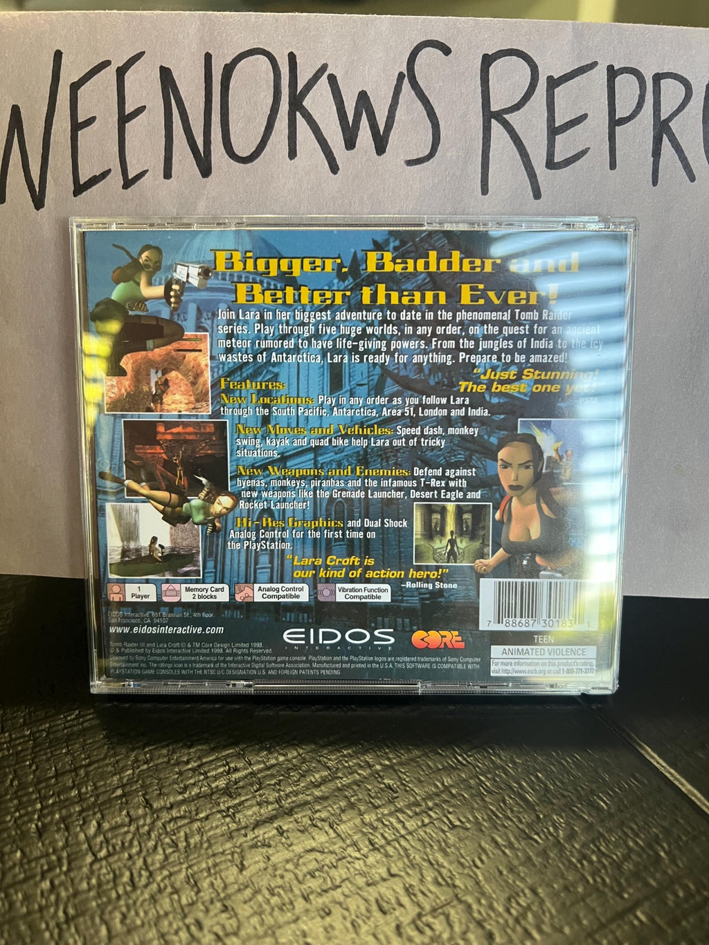 Tomb Raider 3 III REPLACMENT CASE No Disc ps1