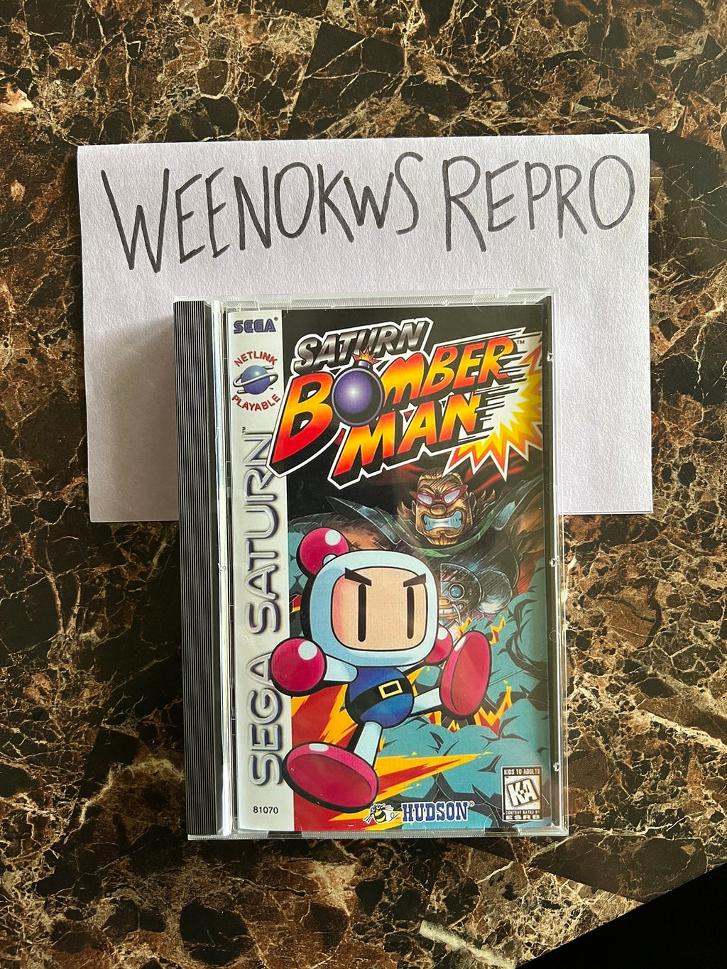 Saturn Bomber man REPLACEMENT CASE No Disc! Sega Saturn