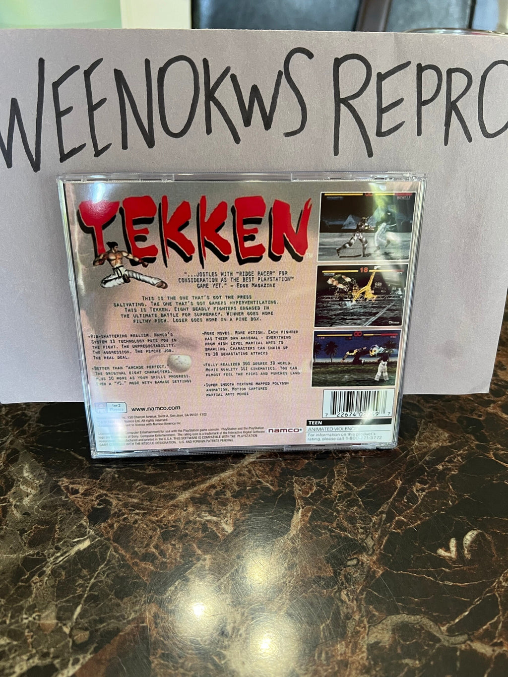 Tekken 1 REPLACMENT CASE No Disc! Ps1