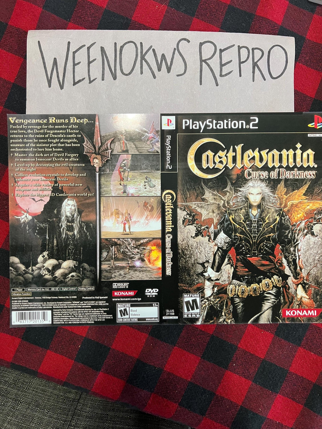 Castlevania Curse of Darkness REPLACEMENT ART Only No Disc No Case Ps2
