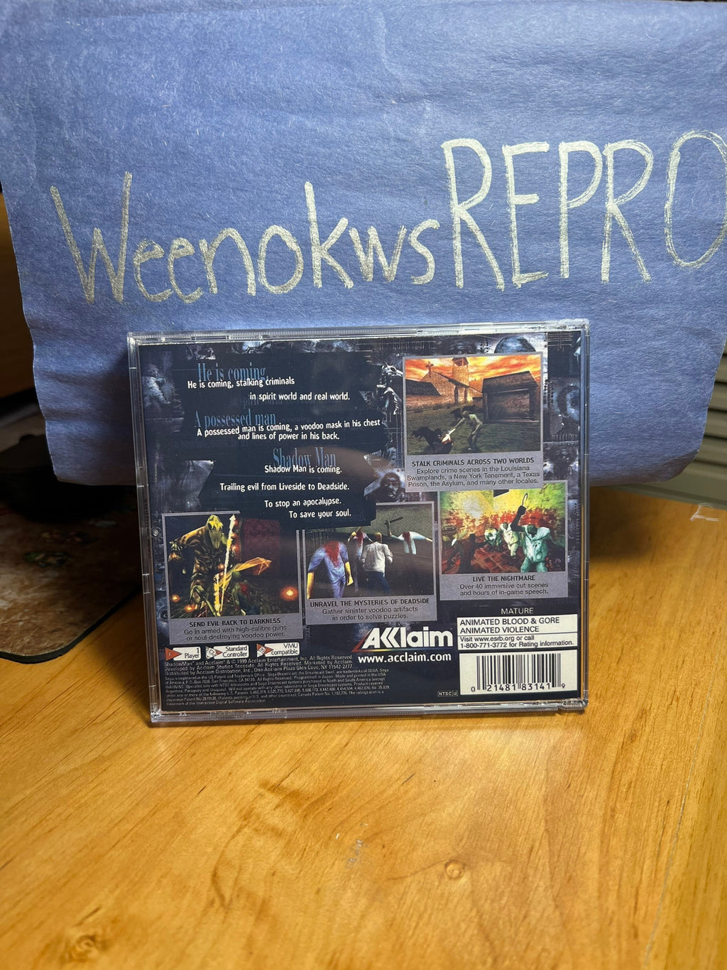 Shadow Man REPRODUCTION CASE No Disc Dreamcast