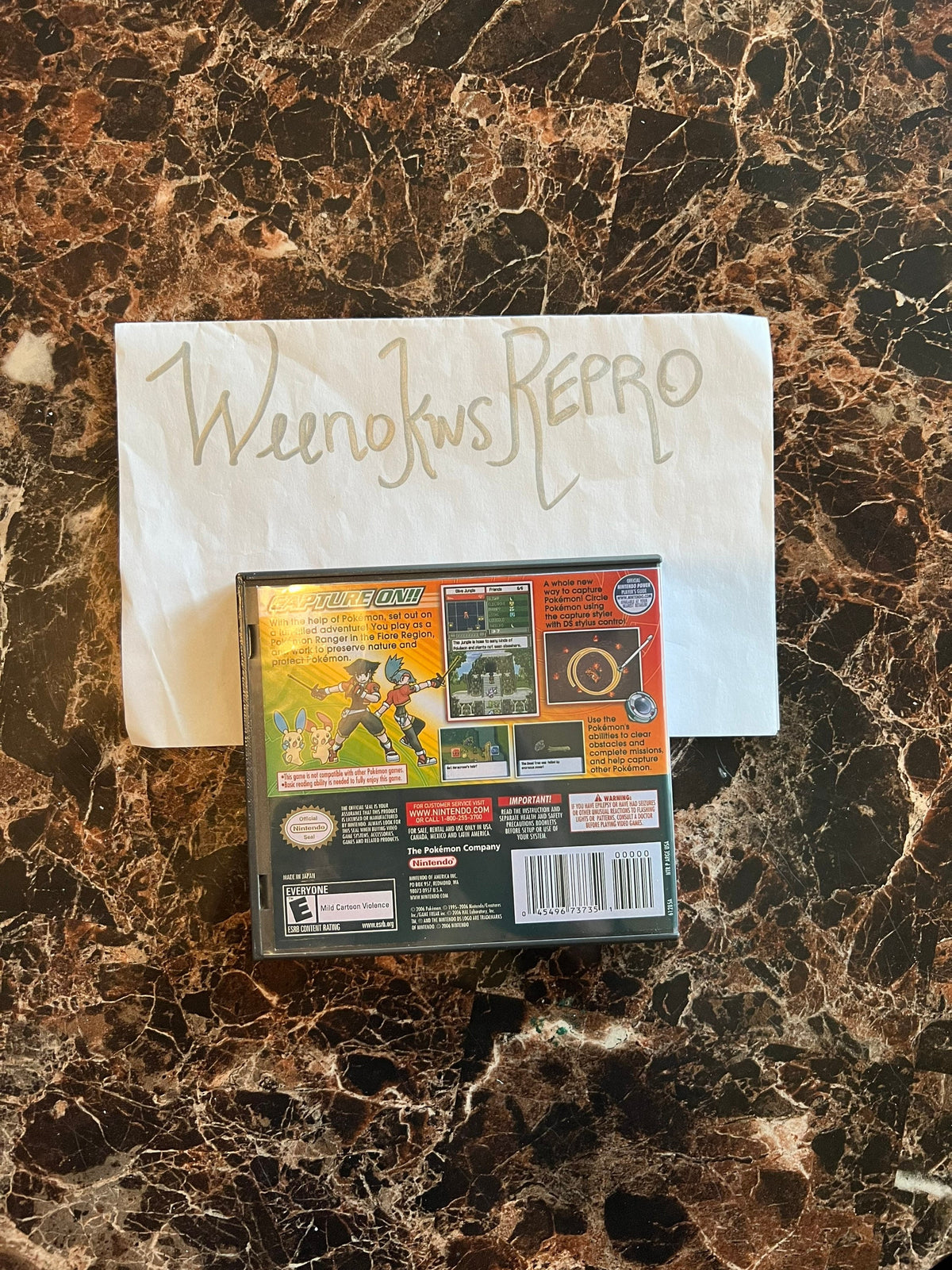 Pokémon Pokemon Ranger REPLACEMENT CASE No Game! Nintendo Ds