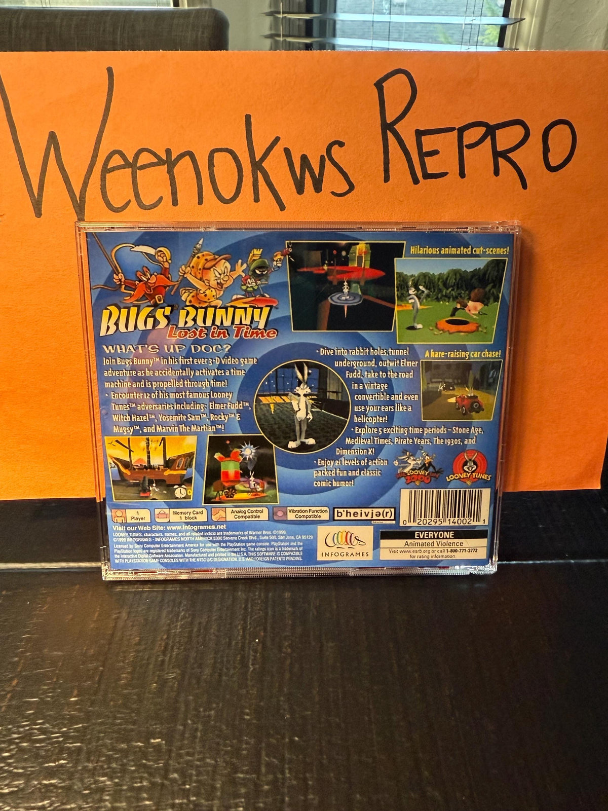Bugs Bunny Lost in Time REPLACMENT CASE No Disc ps1
