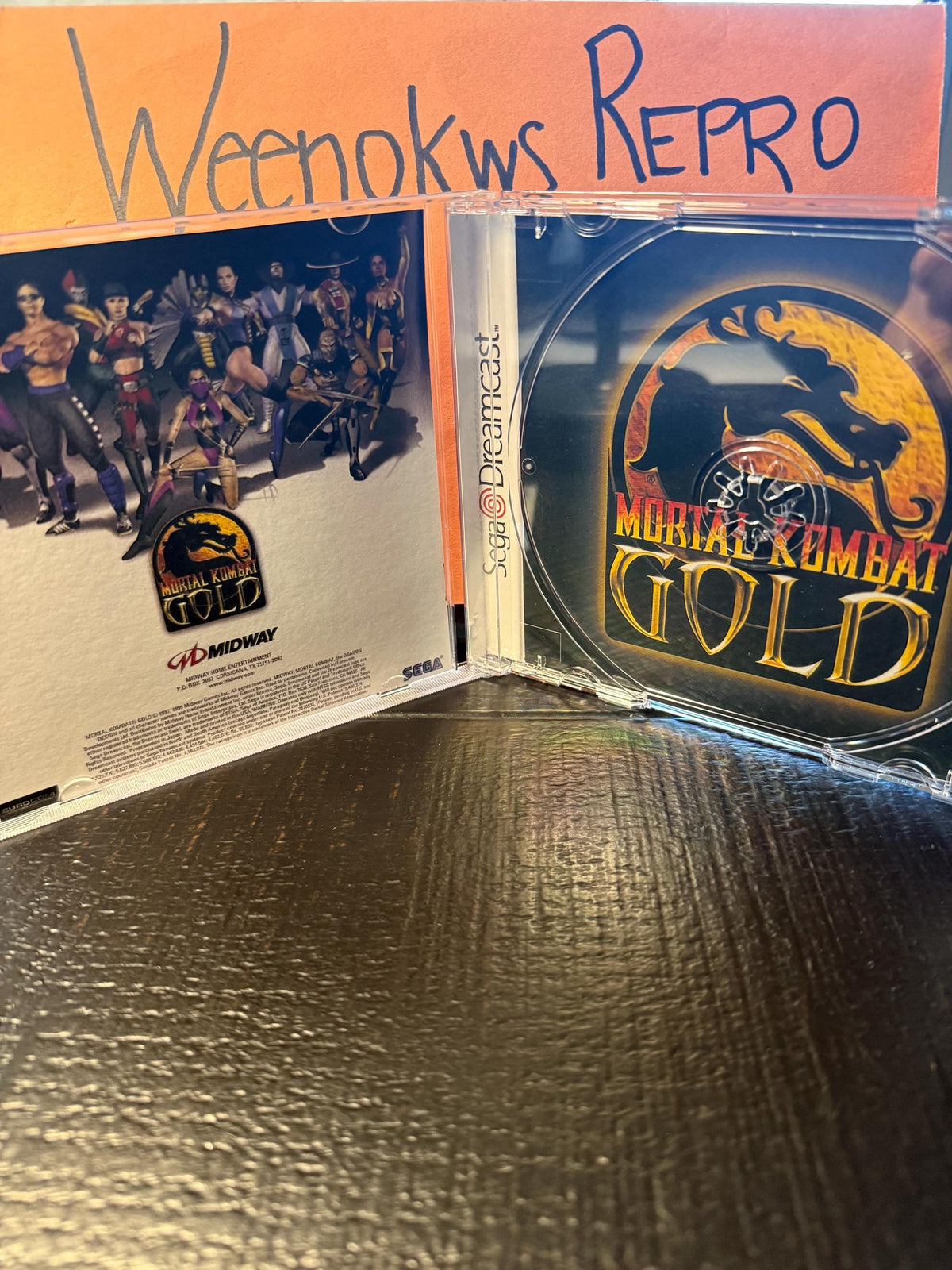 Mortal Kombat Gold REPRODUCTION Case No Game Dreamcast