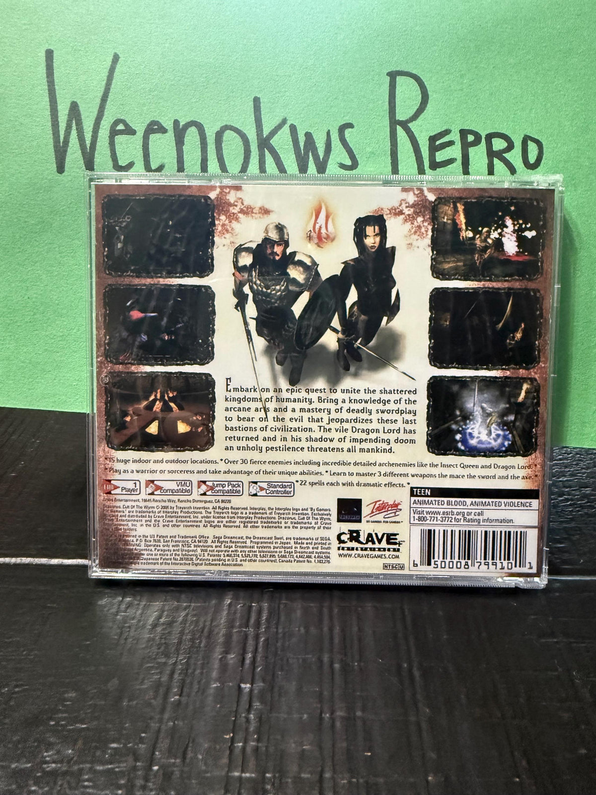 Draconus Cult of the Wyrm REPRODUCTION CASE No Disc Dreamcast