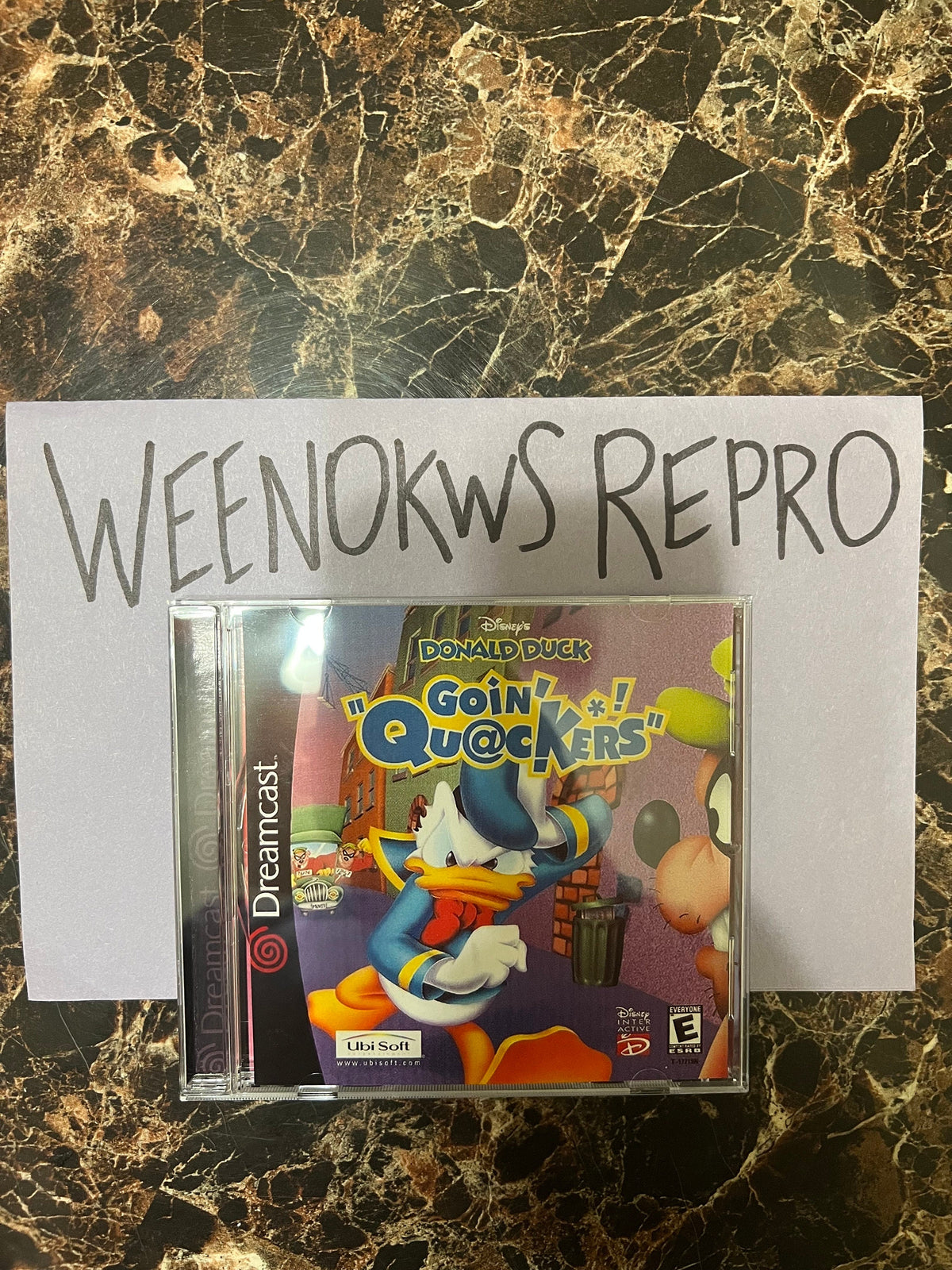 Donald Duck Goin Quackers  REPRODUCTION CASE No Disc Dreamcast