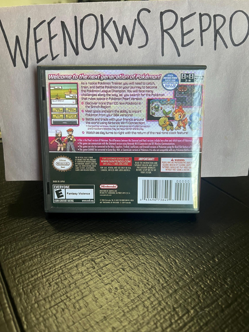 Pokémon Pokemon Pearl Version REPLACEMENT CASE No Game! Nintendo DS
