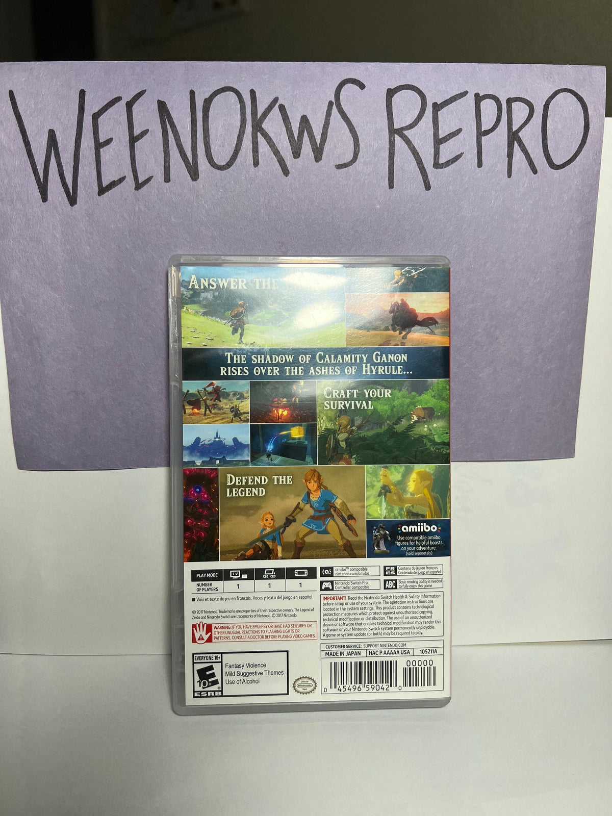 The Legend of Zelda Breath of the Wild REPLACEMENT CASE No Game! Nintendo Switch