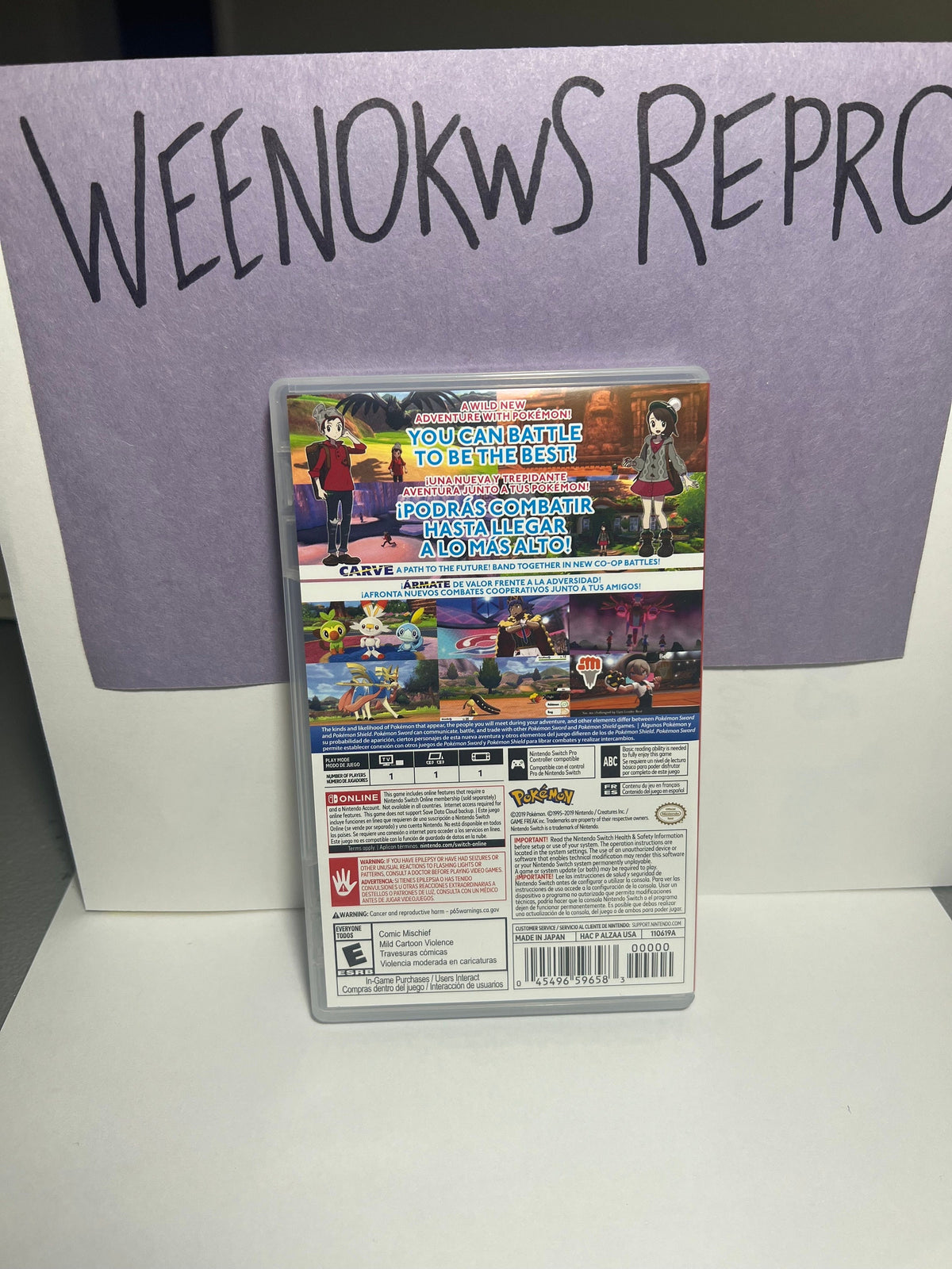 Pokémon Sword Pokemon REPLACEMENT CASE No Game! Nintendo Switch