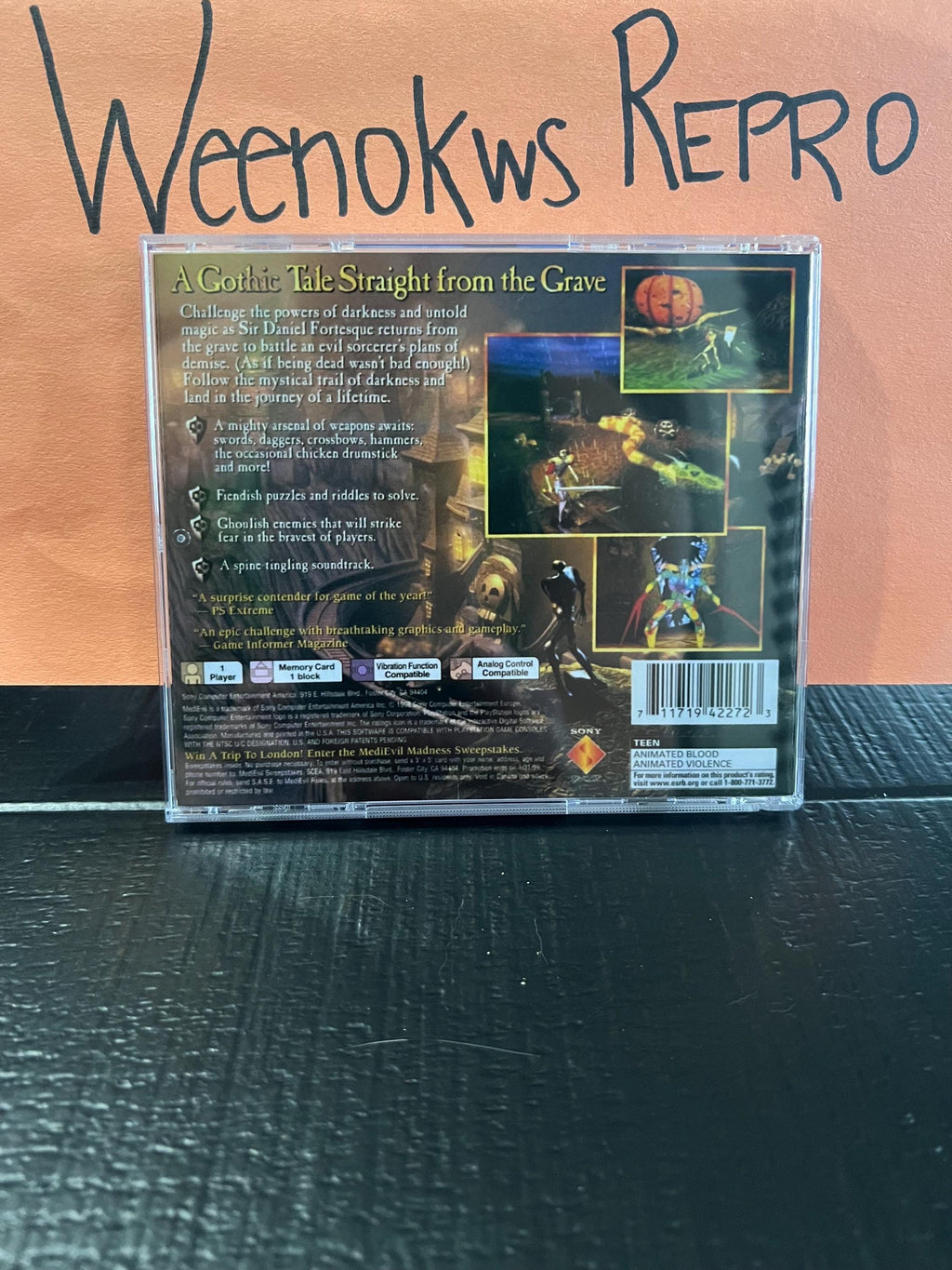 MediEvil 1 REPLACMENT CASE No Disc ps1
