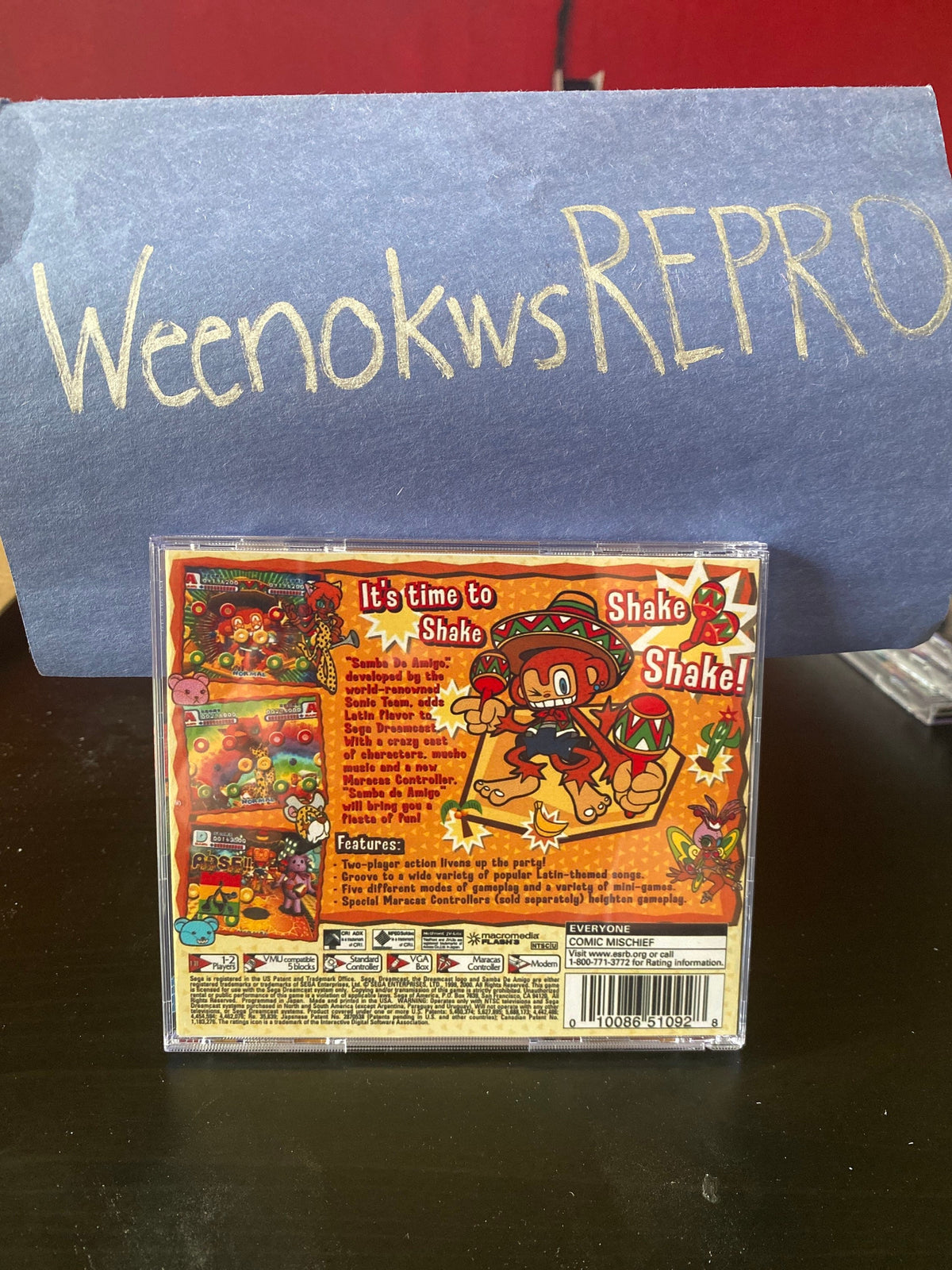 Samba De Amigo REPRODUCTION CASE No Disc Dreamcast