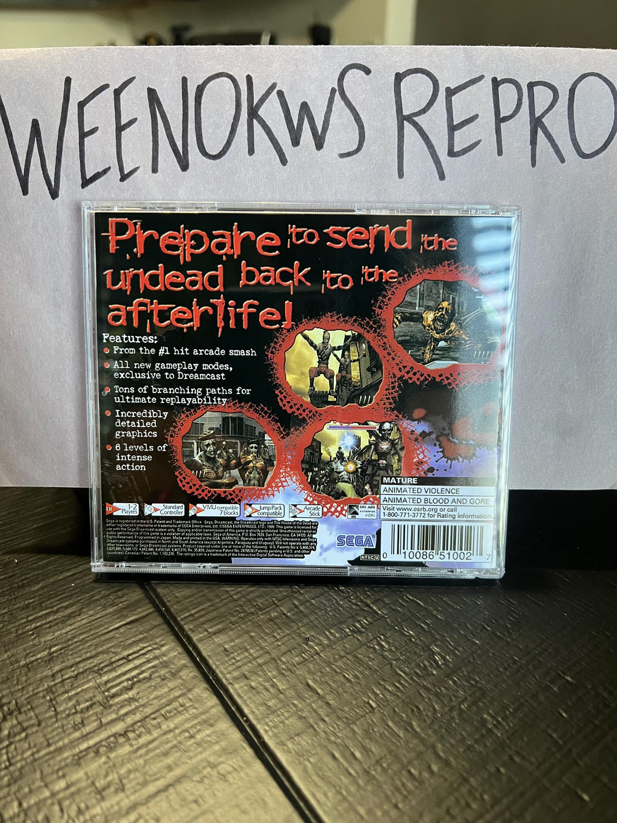 House of the Dead 2 REPRODUCTION CASE No Disc Dreamcast